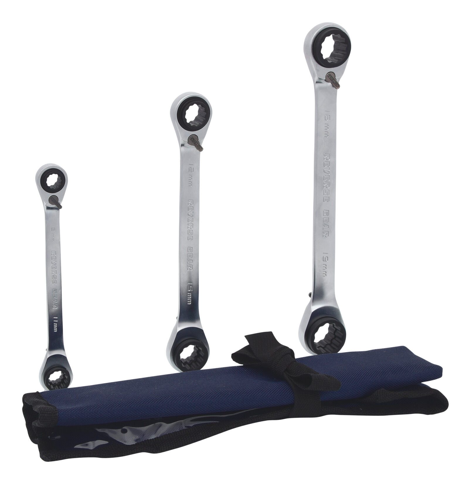 KS Tools Ratschenringschlüssel GEARplus (3 St), 4 in 1 umschaltbar DoppelSatz, 3-teilig