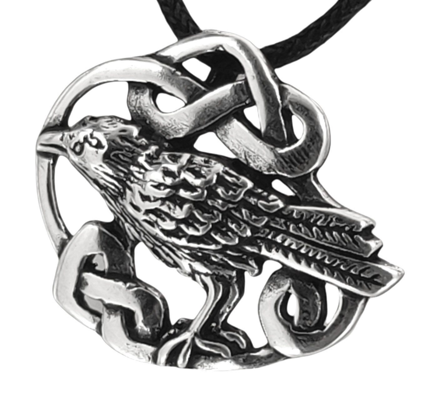 Kettenanhänger Raben Anhänger 925 Silber Odin Odins Rabe Raven Hugin Munin