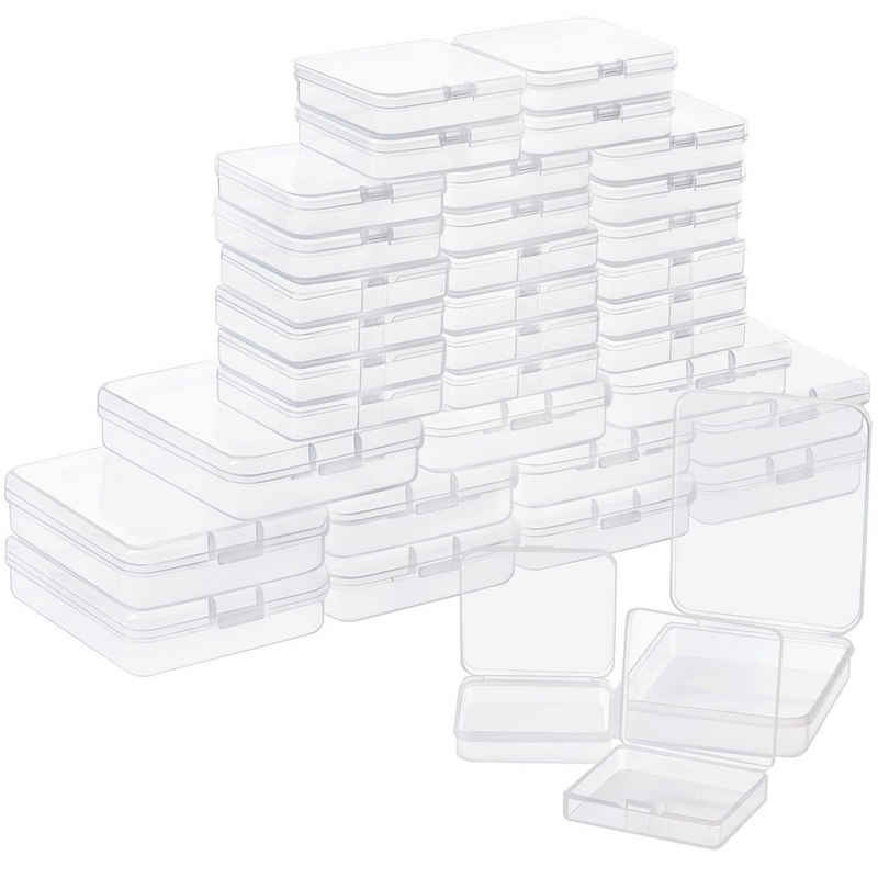 Belle Vous Aufbewahrungsbox 36 Stapelbare Aufbewahrungsboxen für Pillen, Perlen und DIY, 36 Transparente Aufbewahrungsboxen mit Klappdeckel