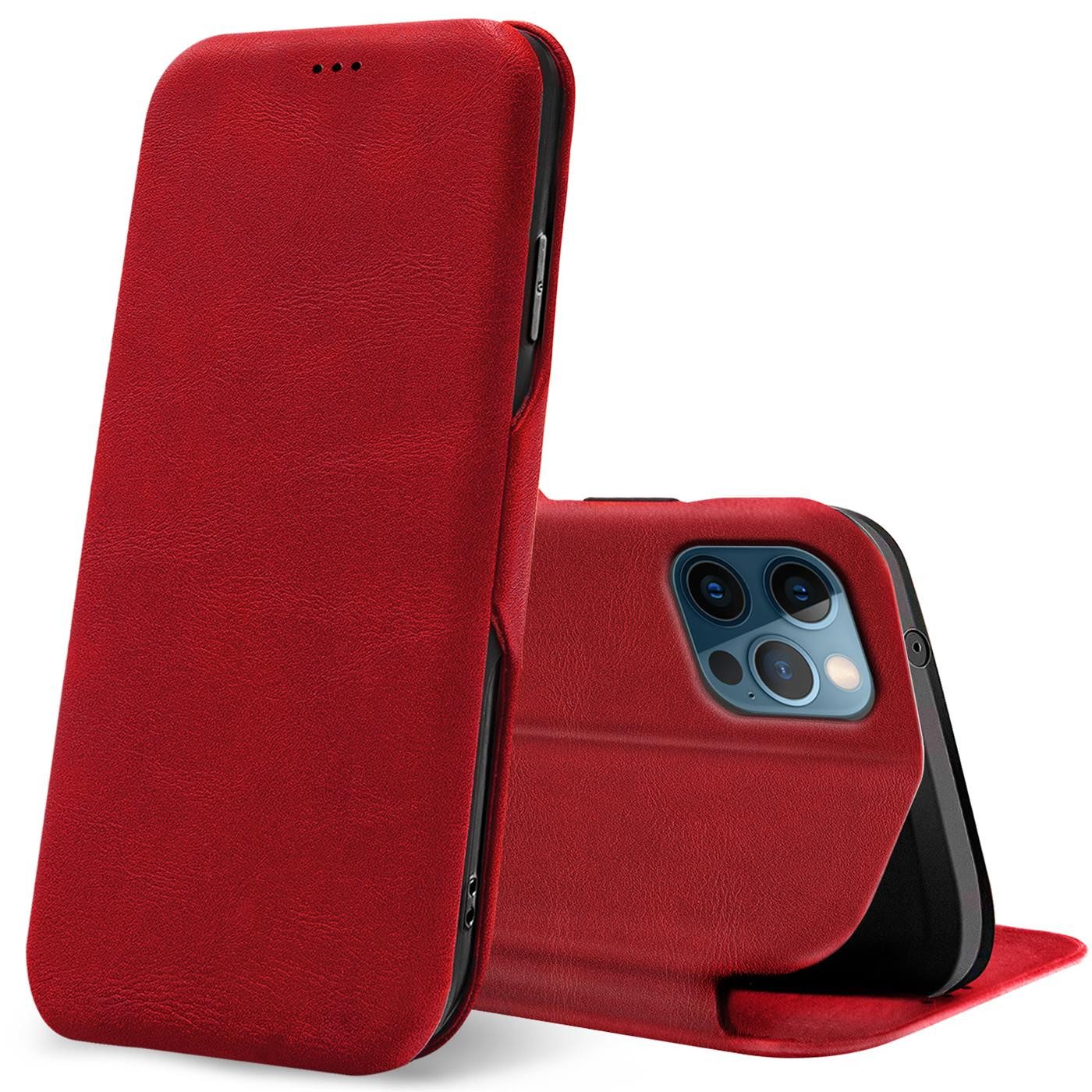CoolGadget Handyhülle Premium Klapptasche Wallet Case für Apple iPhone 12 Pro Max 6,7 Zoll, Handy Tasche mit Kartenfach Book Schutzhülle