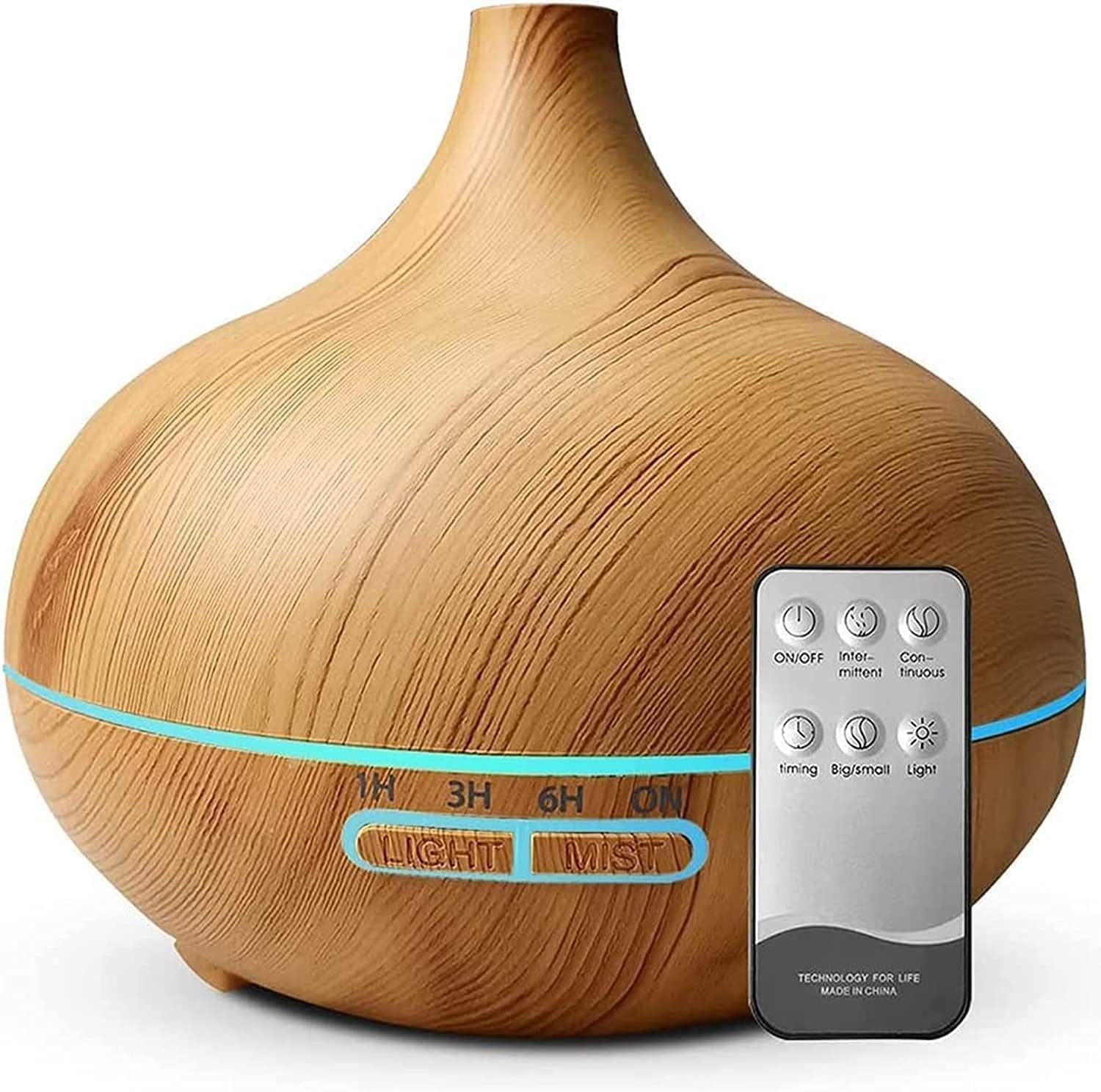 AOYATE Diffuser Aroma Diffuser, 550ml, Aroma Ultraschall-Vernebler Luftbefeuchter, 550,00 l Wassertank, Aroma sparsamen Ultraschall-Vernebler in kleine Duftspender verwandeln