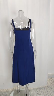 BlauWave Druckkleid Midriff Taille Shaper Kleid (1-tlg) Flowy Schlitz Lace Up Print Fitted