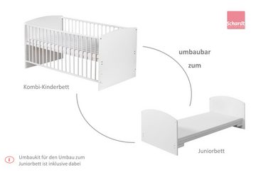 Schardt Komplettbett Classic weiß 70x140 cm Made in Germany 3in1 - 4-teilig, Textil-Set, Matratze und Himmelstange