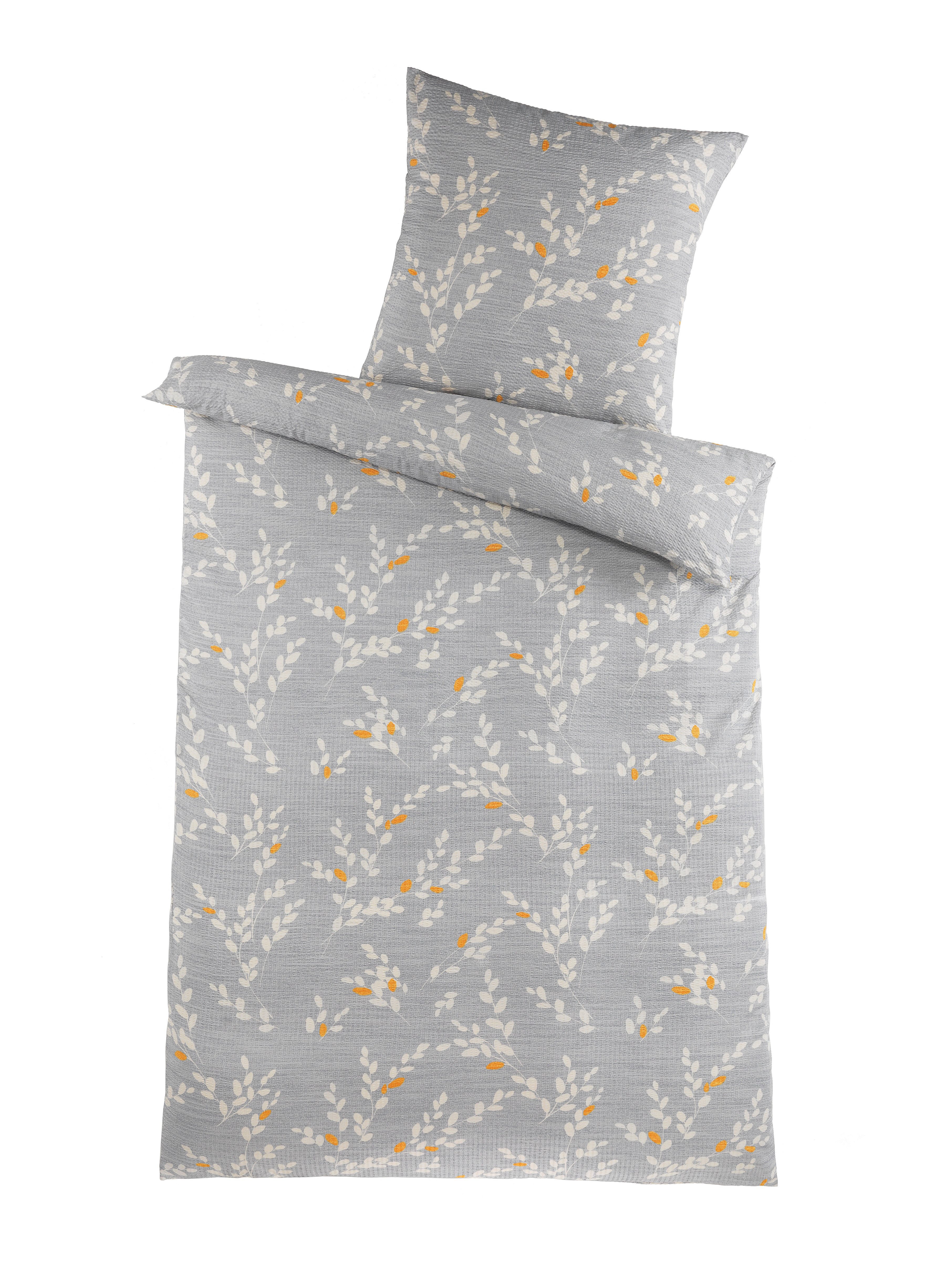 Holiday Heimtex Bettwäsche Bettwäsche 2teilig - im modernen Zweig-Design, 1x Decke 135 x 200cm 1x Kopfkissen 80 x 80cm - waschbar 60°C
