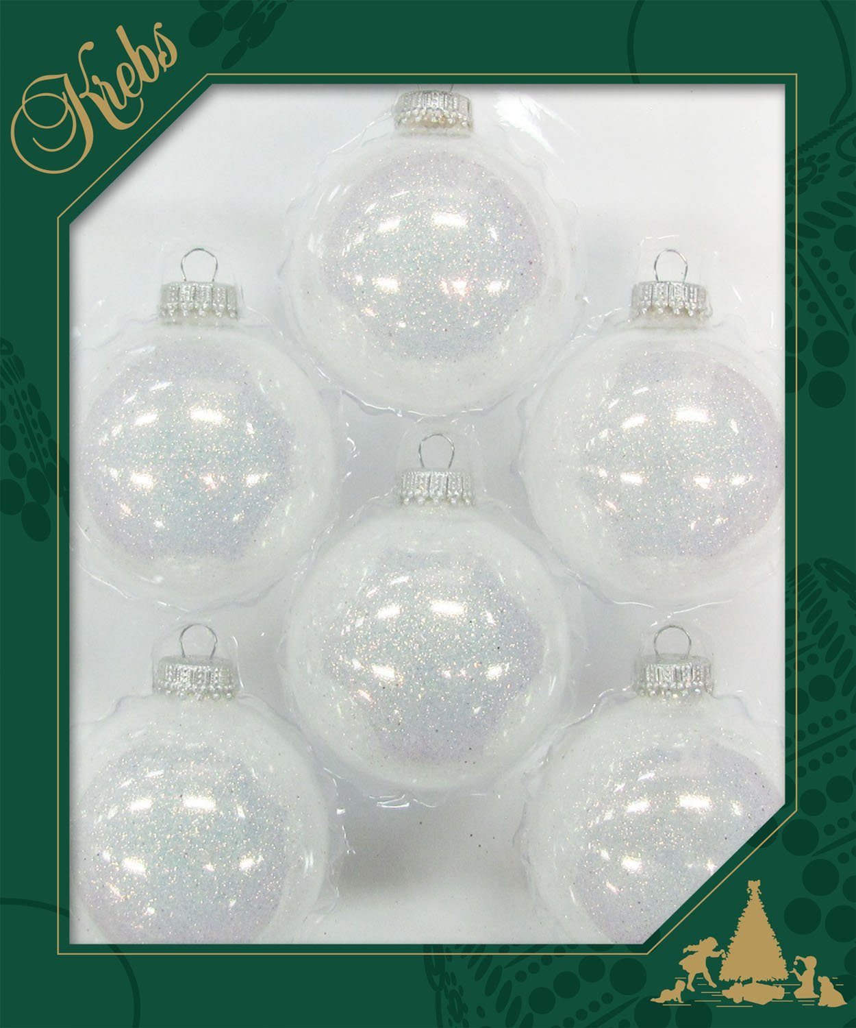 Krebs Glas Lauscha Weihnachtsbaumkugel CBK03221, Weihnachtsdeko, Christbaumschmuck, Christbaumkugeln Glas (6 St), aus Glas