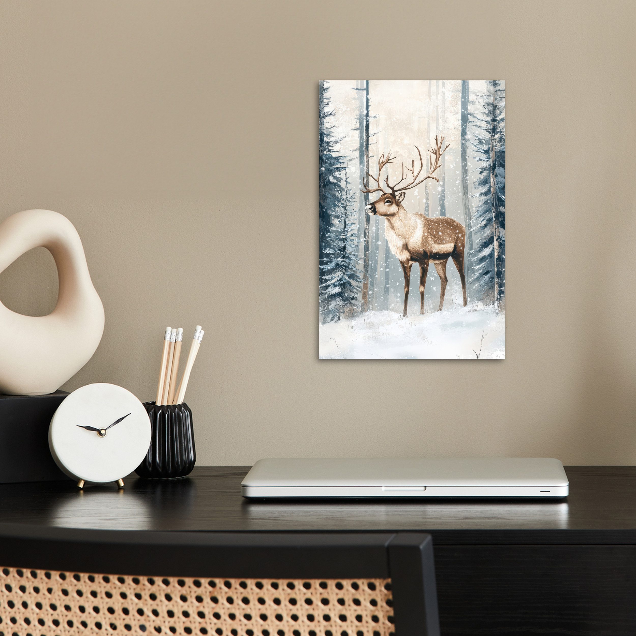MuchoWow Poster Rentier - Schnee - günstig online kaufen