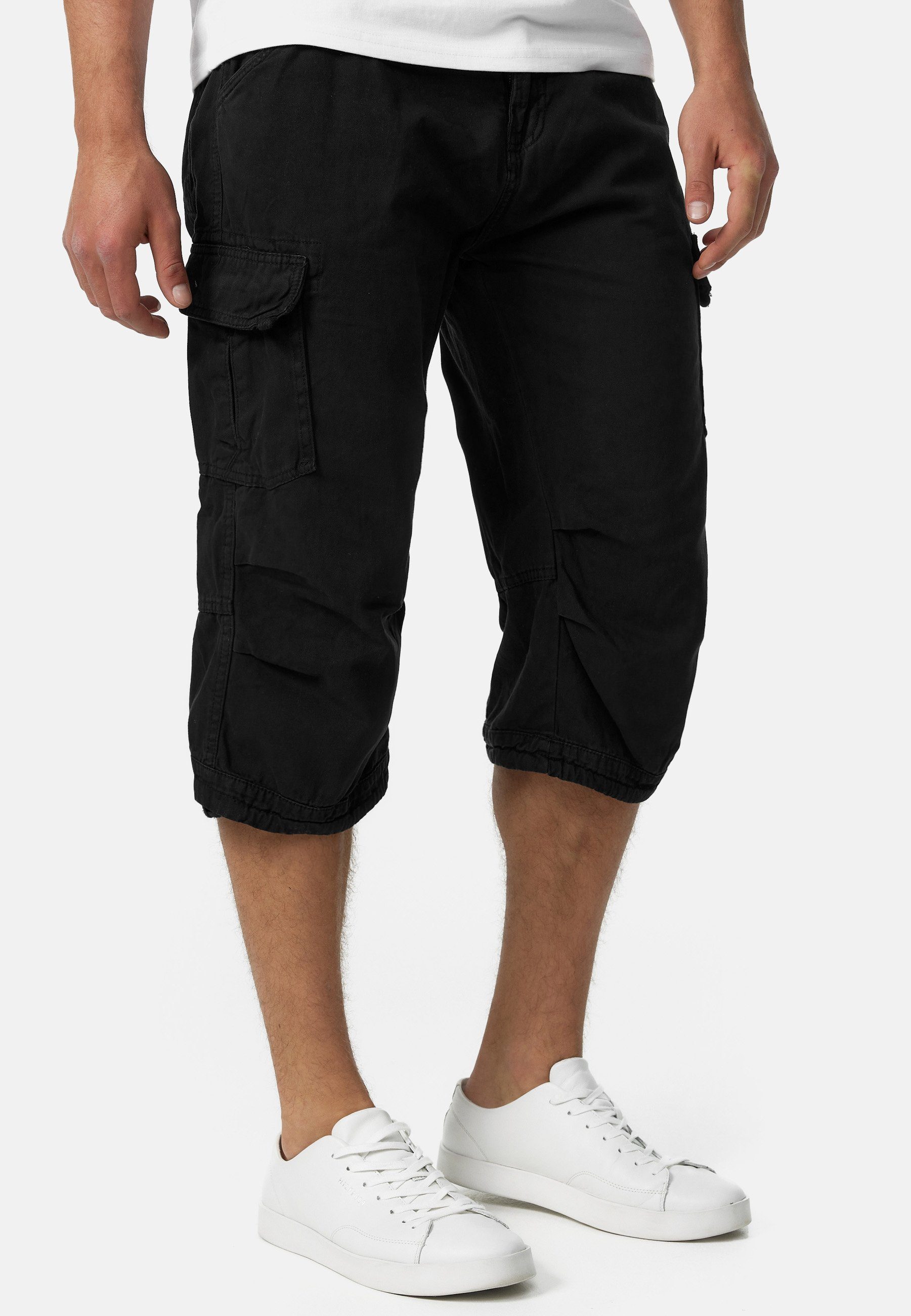 Indicode Cargoshorts Nicolas Check Black