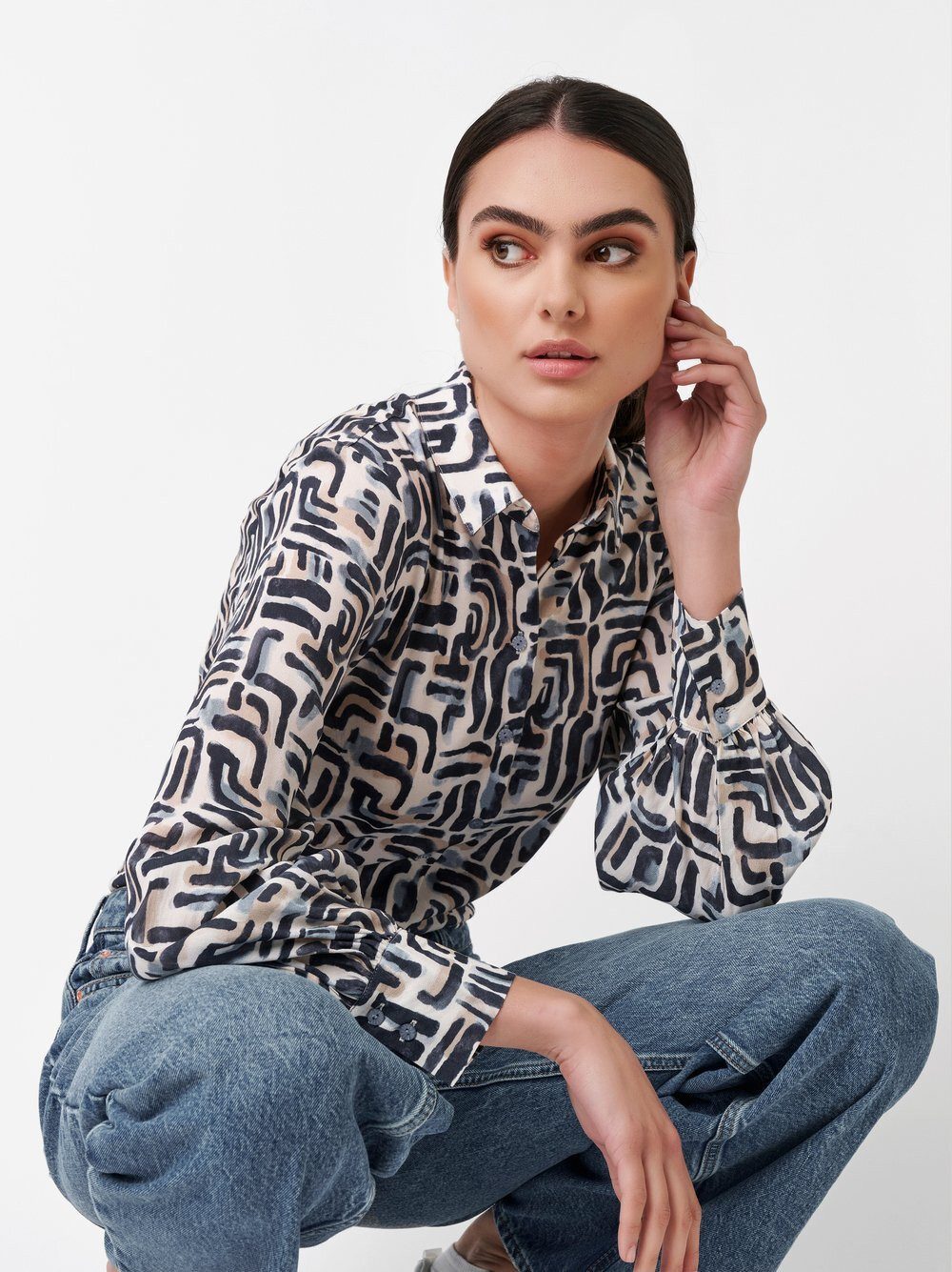 DESOTO Klassische Bluse Pia mit Hemdblusenkragen