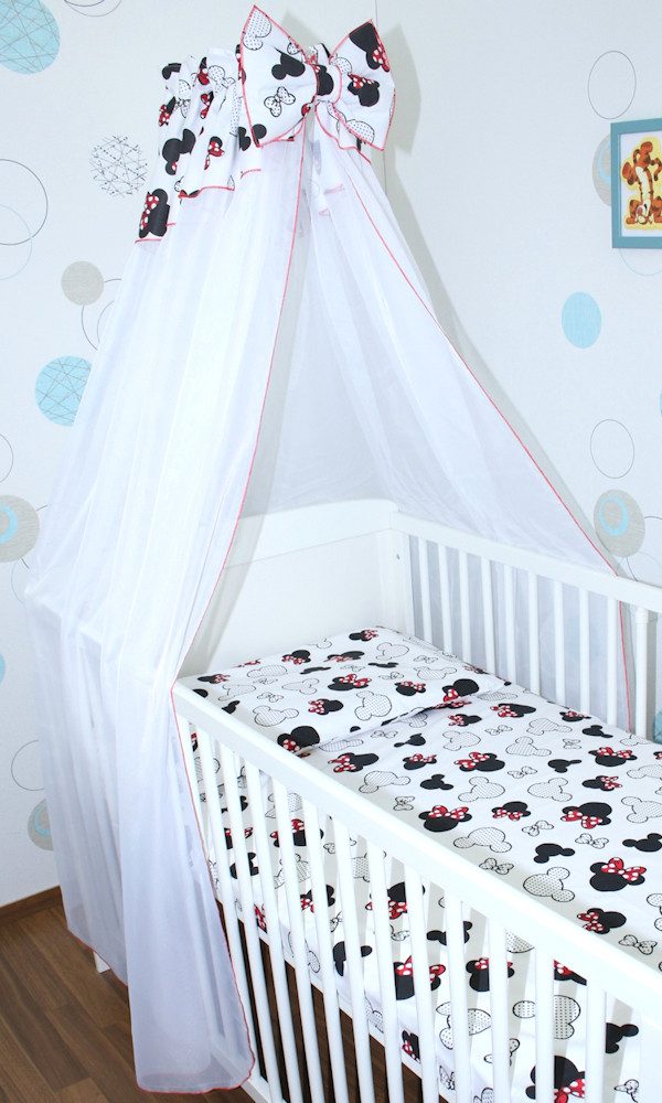 Primawela Betthimmel Betthimmel aus weißem Chiffon mit Baumwollabschluss Baby Kinder Bett