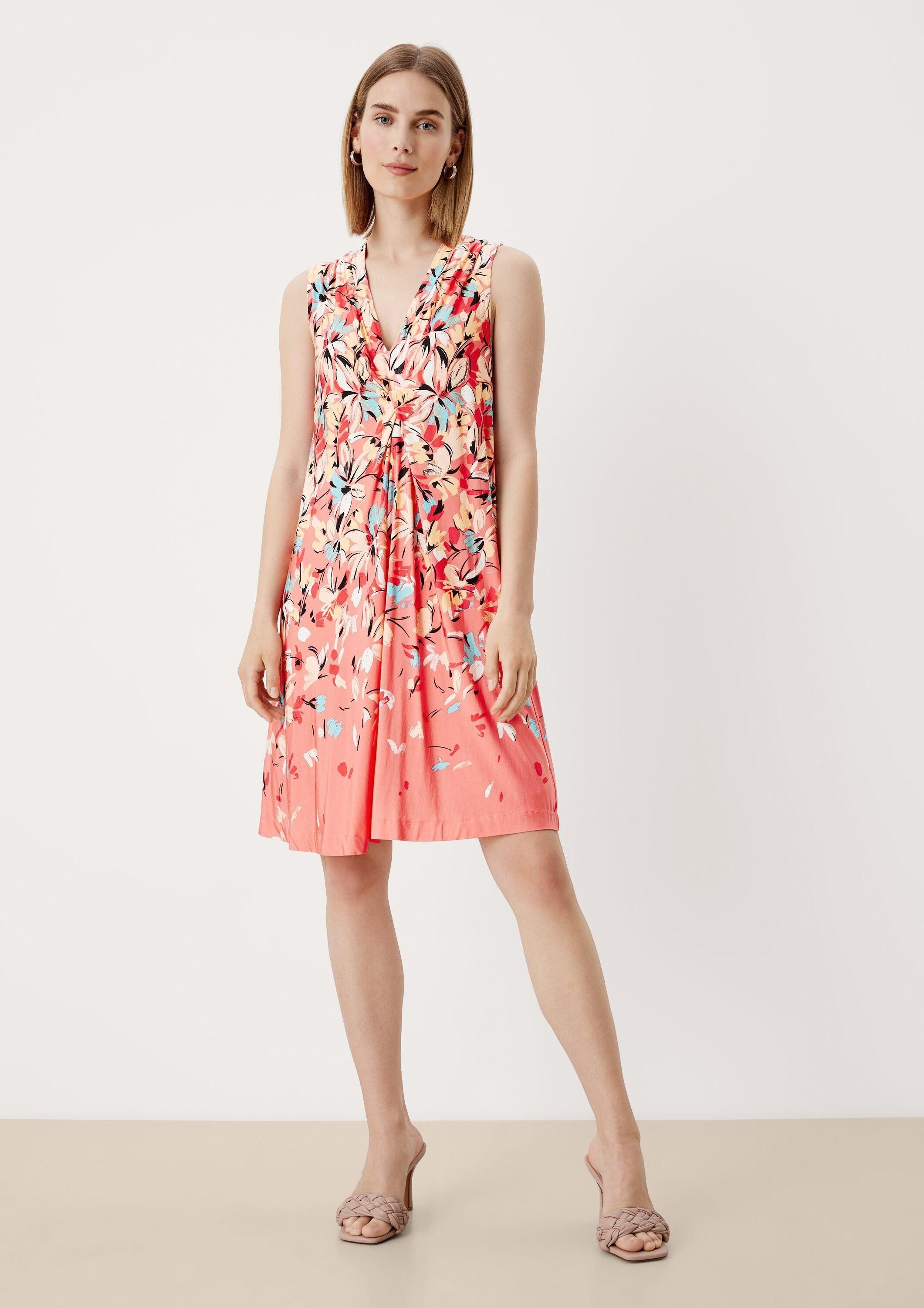 s.Oliver Minikleid Kleid Musterkleid mit Falten