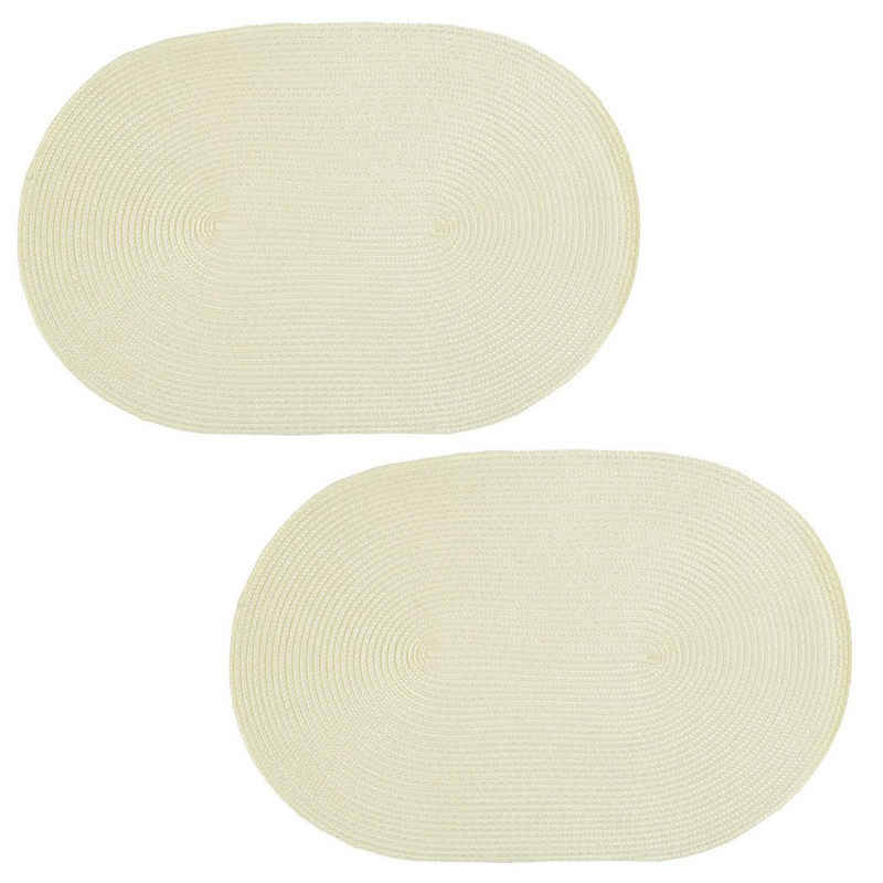 Platzset, Platzset 2er Set oval ca. 45x30 cm Platzdeckchen Tischset geflochtene, Haus und Deko, (2-St)