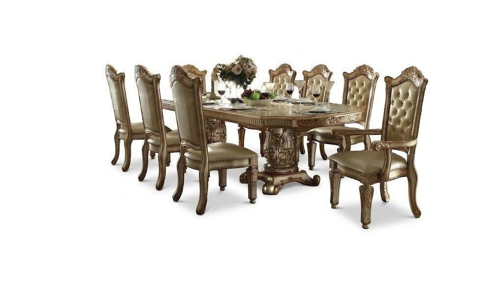 Xlmoebel Esszimmer-Set Barock Esszimmergarnitur: Tisch 2 Sessel und 8 Stühle Sofort, (11-St., Esstisch + 8x Stühle + 2x Sessel), Hergestellt in Europa