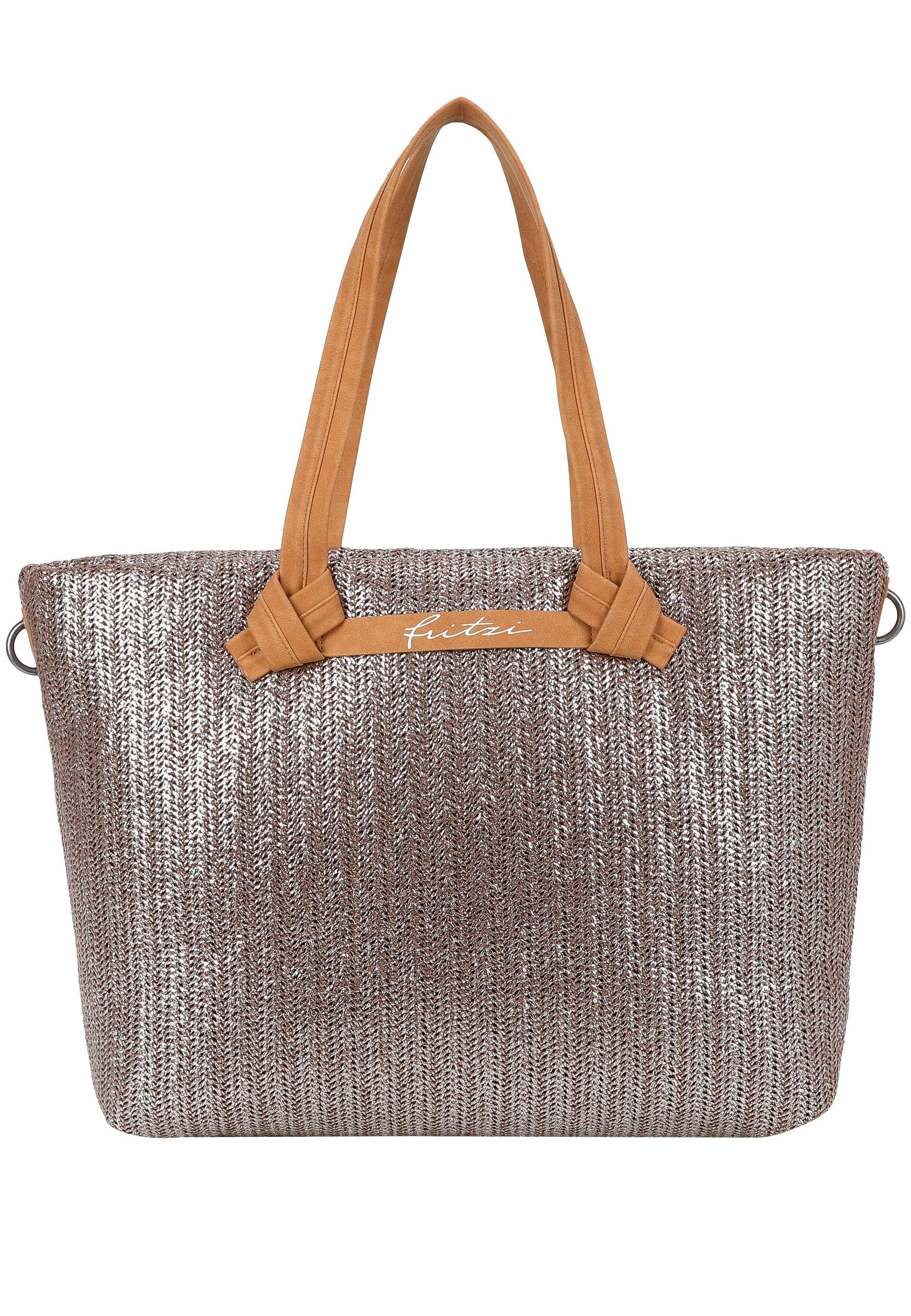 Fritzi aus Preußen Henkeltasche Cloud Shopper Big Limited Painted Straw, im coolen Look mit metallischem Finish