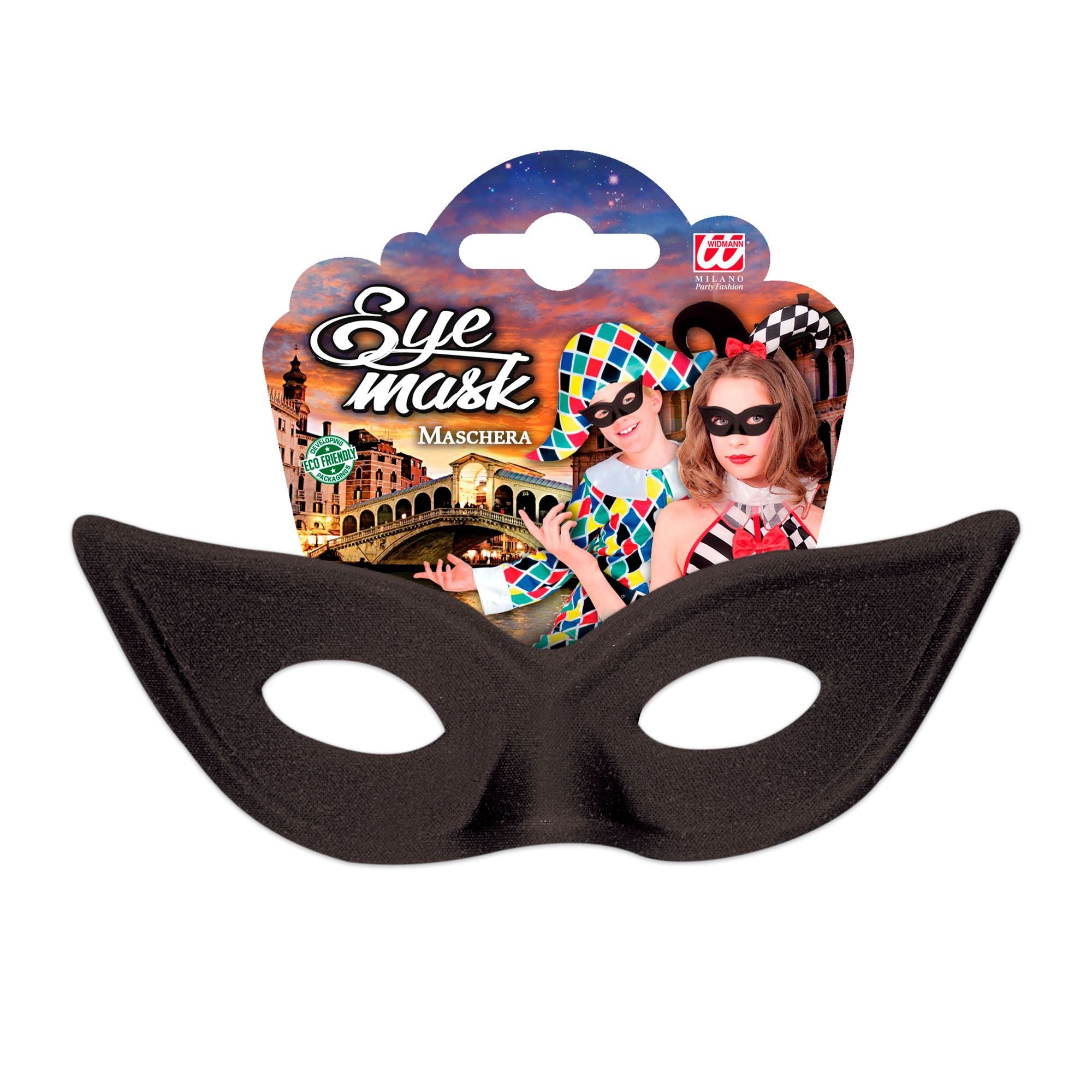 Widmann S.r.l. Verkleidungsmaske Kinder Schmetterling Augenmaske 63861, Schwarz