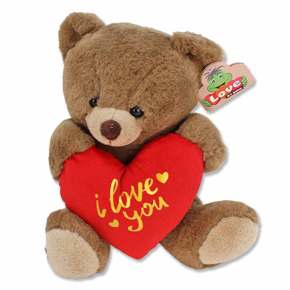 Kuscheltier Teddy mit Herz aus Plüsch - 25 & 30 cm