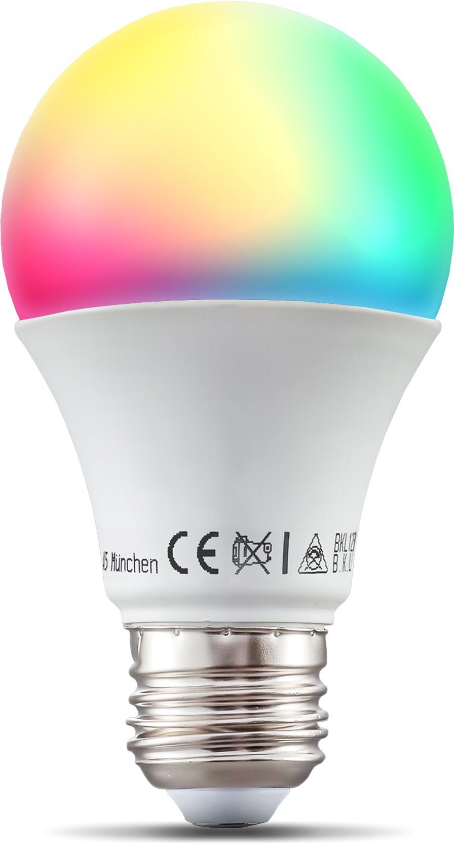 Farbwechsler, WiFi, LED-Lampe, St., 1 dimmbar RGB, Smart Home E27, App-Steuerung, B.K.Licht LED-Leuchtmittel,