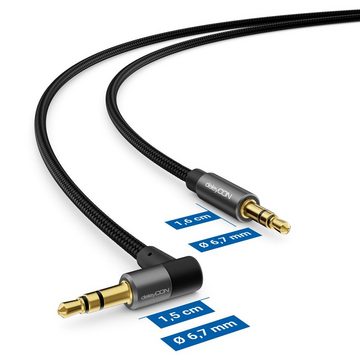 deleyCON deleyCON 3m Audio Kabel 3,5mm Klinke Stereo Baumwollkabel Audio-Kabel