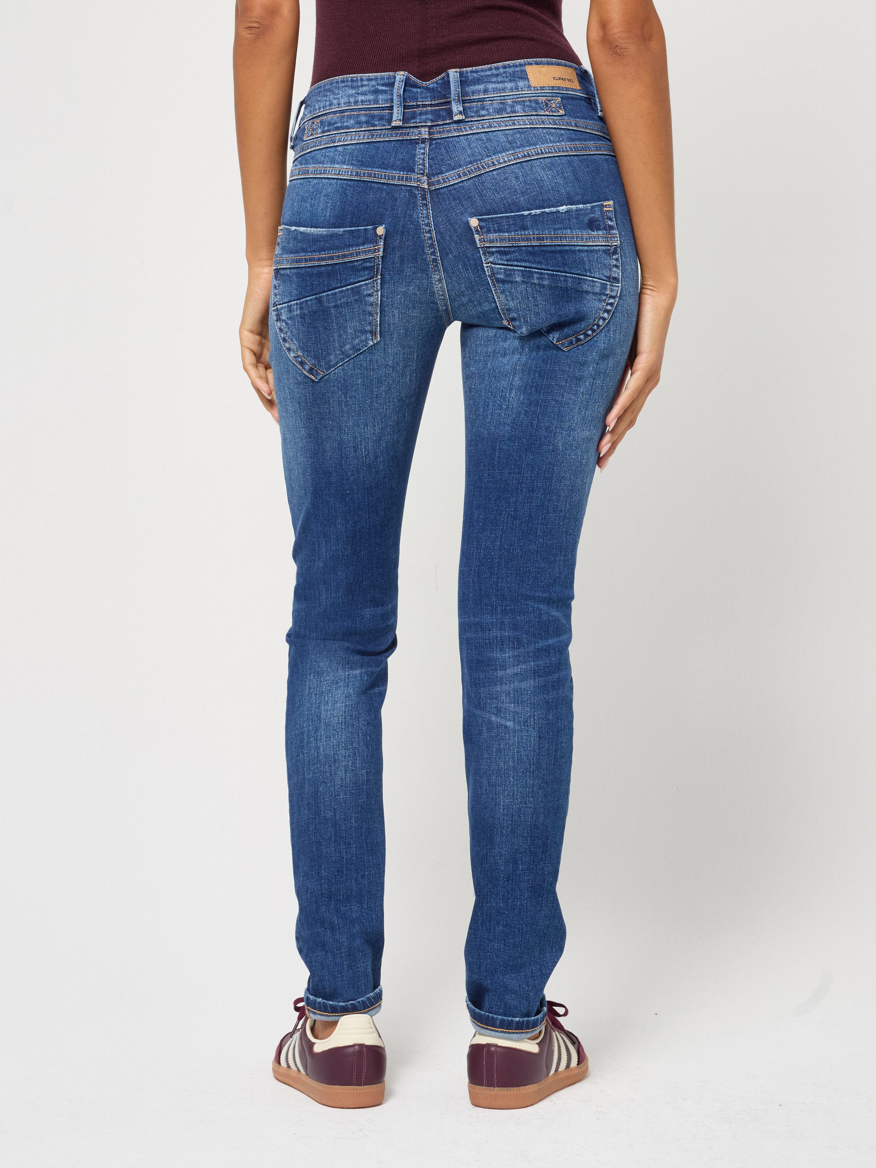 GANG Skinny-fit-Jeans 94MEDINA mit stylischer halb offener Knopfleiste