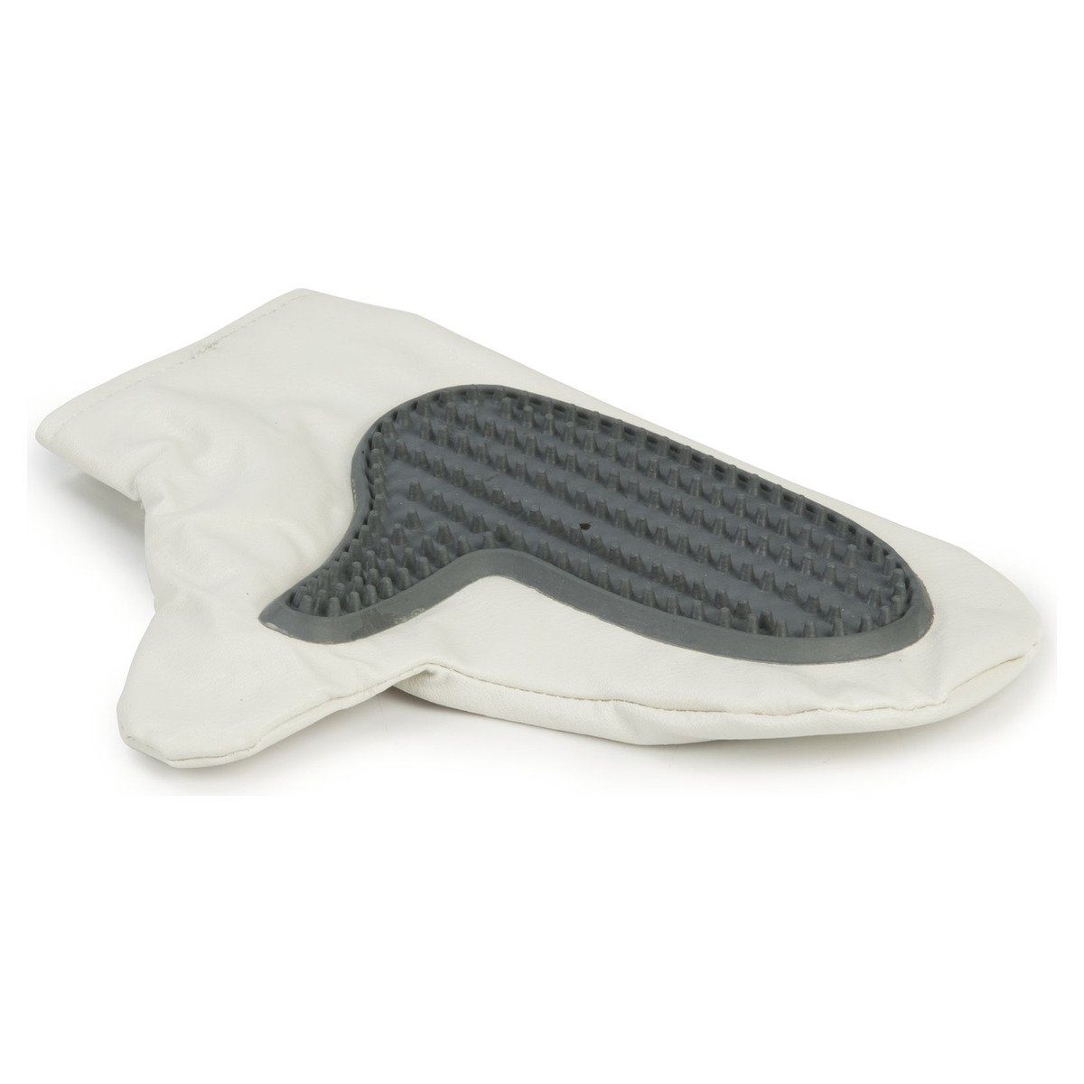 Fellpflegehandschuh Pflegehandschuh wasserabweisend weiß/grau