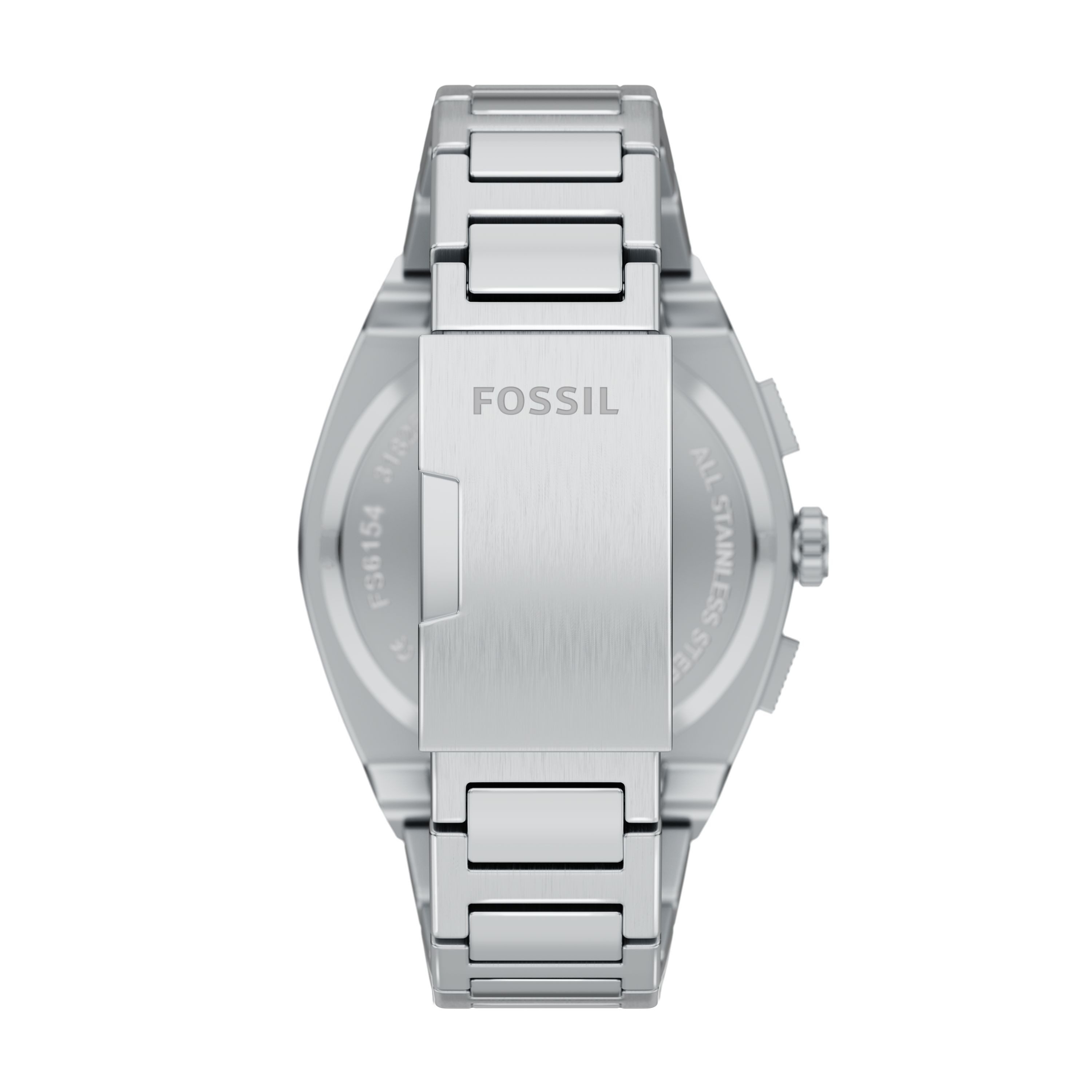 Fossil Chronograph Everett FS6154, Quarzuhr, Armbanduhr, Herrenuhr, Edelstahlarmband, analog