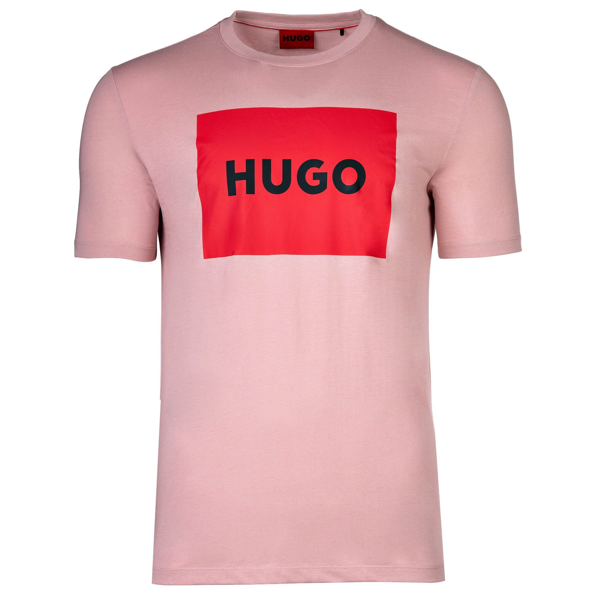 - HUGO Rundhals, T-Shirt Dulive222, Rosa (Pastel Pink) Kurzarm T-Shirt Herren