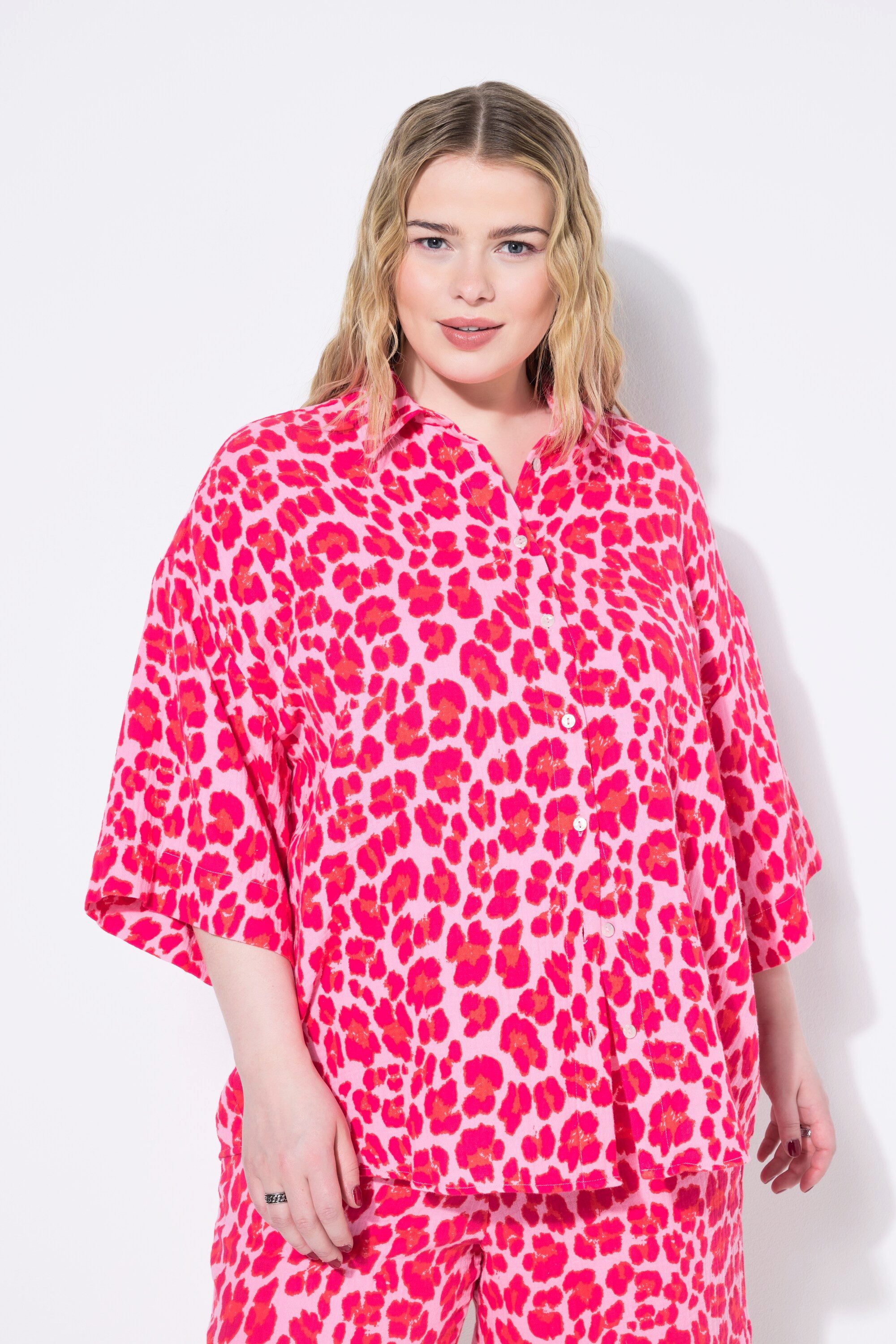 Studio Untold Hemdbluse Musselin-Bluse oversized Color-Leo günstig online kaufen