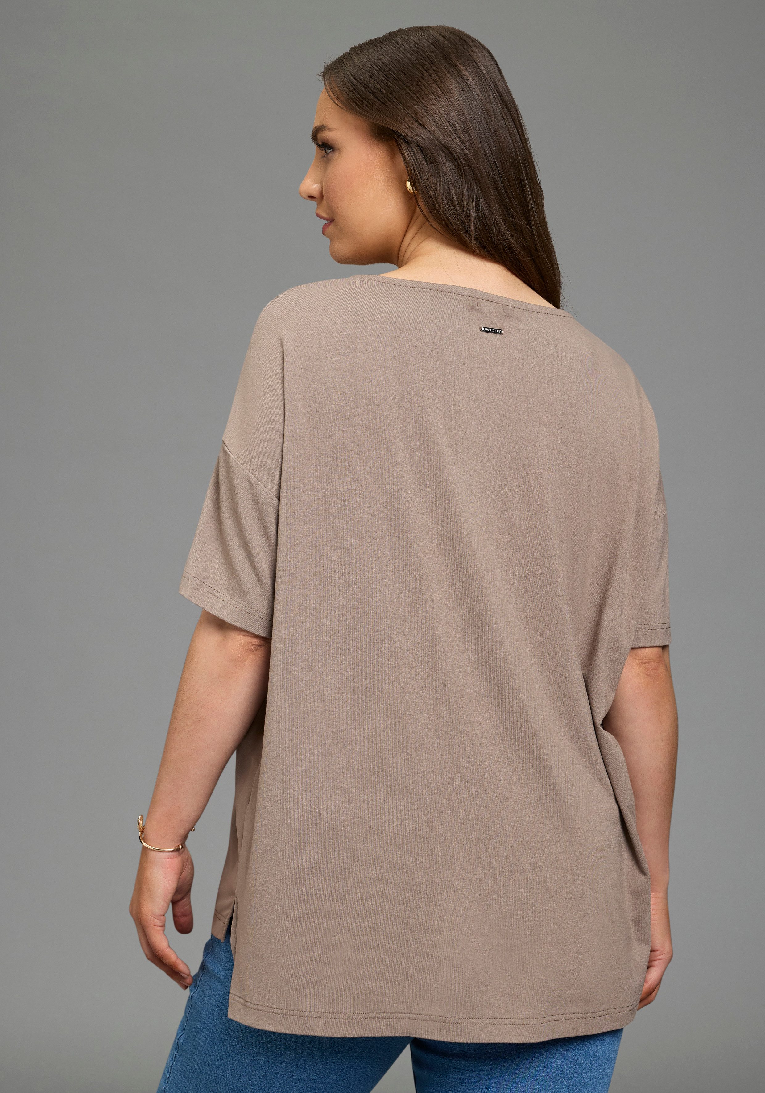 Laura Scott CURVE Shirtbluse Oversize, mit lockerem Sitz, Po-bedeckende Län günstig online kaufen