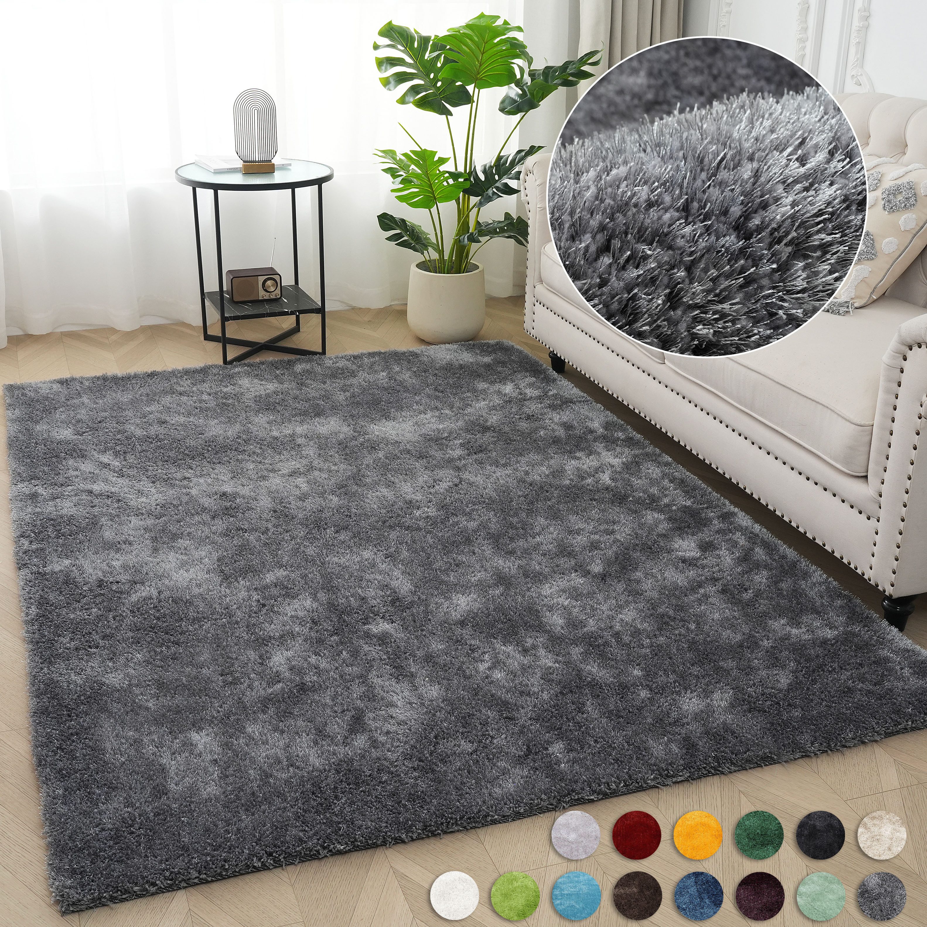 Bruno Banani Teppich Dana Teppich, besonders weich und kuschelig, Kundenliebling, rechteckig, Höhe: 30 mm, uni, Mikrofaser Teppiche, Wohnzimmer, Schlafzimmer, Esszimmer