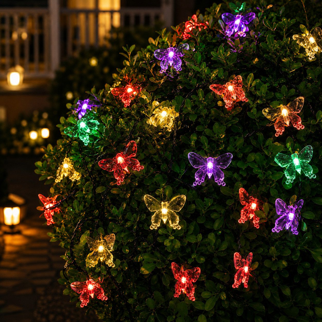 Salcar LED Solarleuchte Solarleuchten Garten Schmetterlinge Lichterkette Weihnachtsdeko, 10M 50 LED Bunt für Garten, Bäume, Terrasse, Weihnachten, Partys – Bild 3 von 5