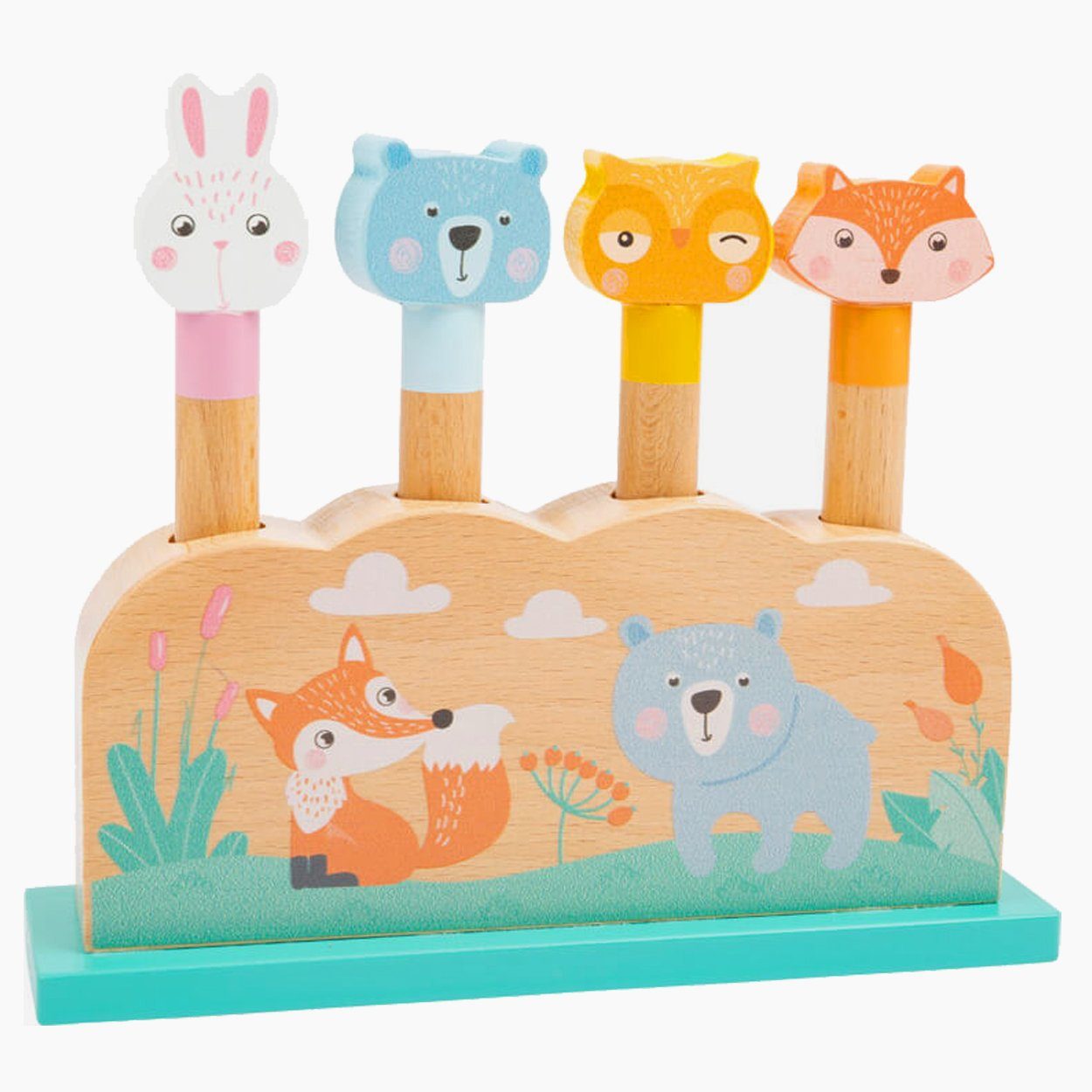 Small Foot Steckspielzeug Steckspiel Pastell, (packung, 5-tlg), mit Sprungfedern versehen