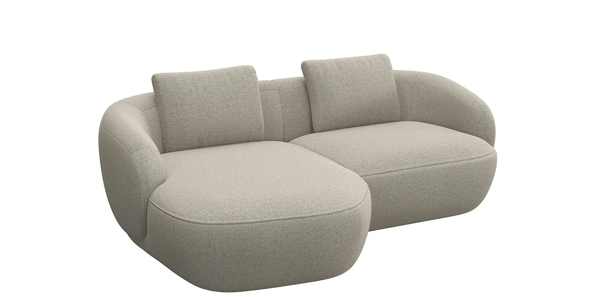 FLEXLUX Wohnlandschaft Torino, rund, L-Form, Sofa-Ecke mit Recamiere, Longc günstig online kaufen