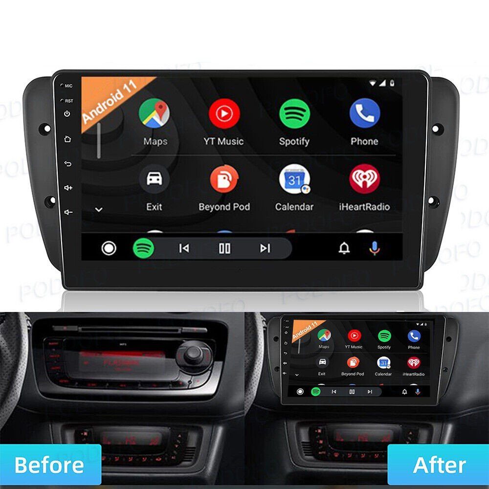 GABITECH 9 Zoll Android 11 Autoradio GPS Navi für Seat Ibiza 2008-2015 Autoradio