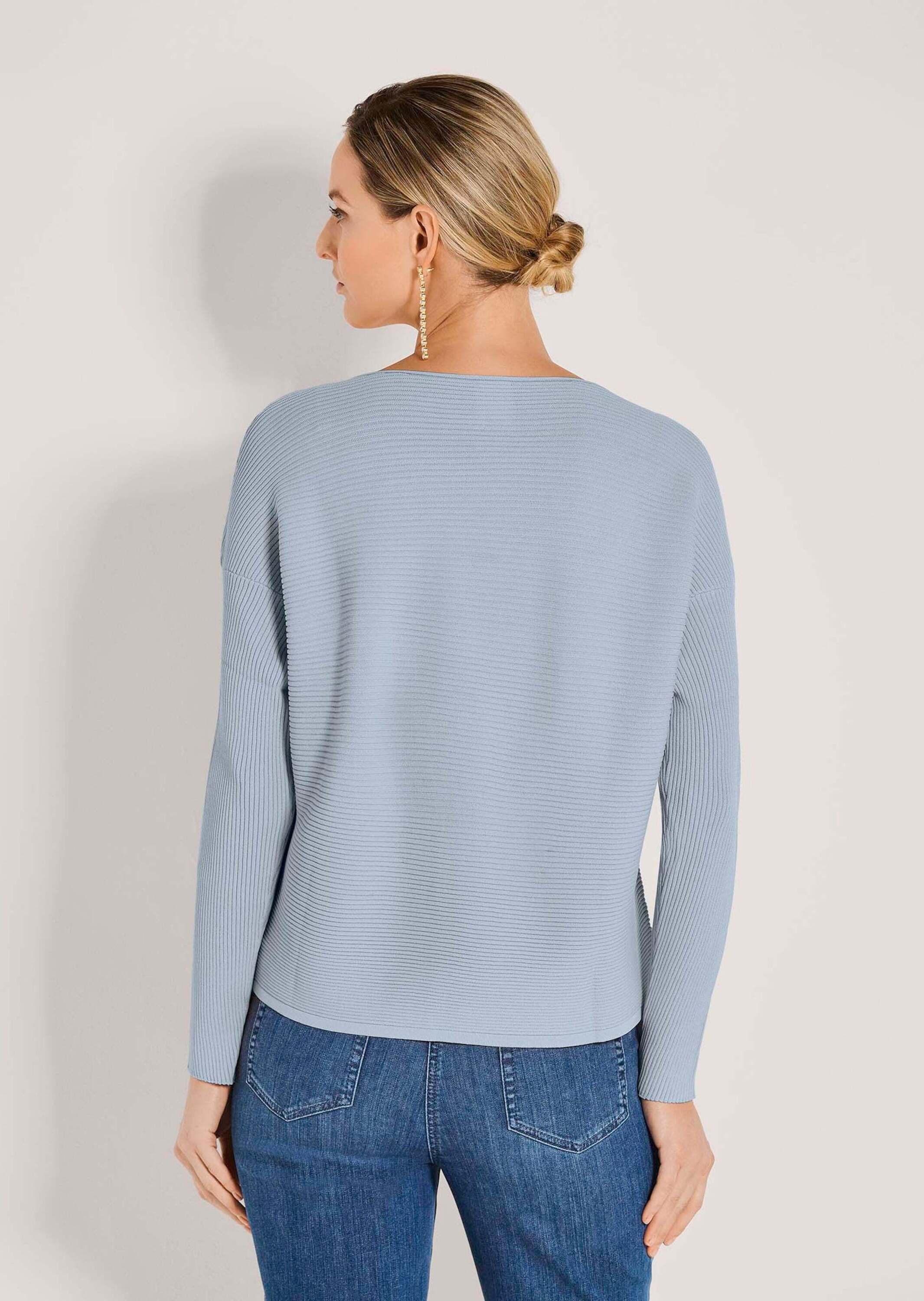 MADELEINE Strickpullover Lässiger Oversized-Pullover mit U-Boot-Ausschnitt Rippstrickpullover mit überschnittenen Schultern und Langarm