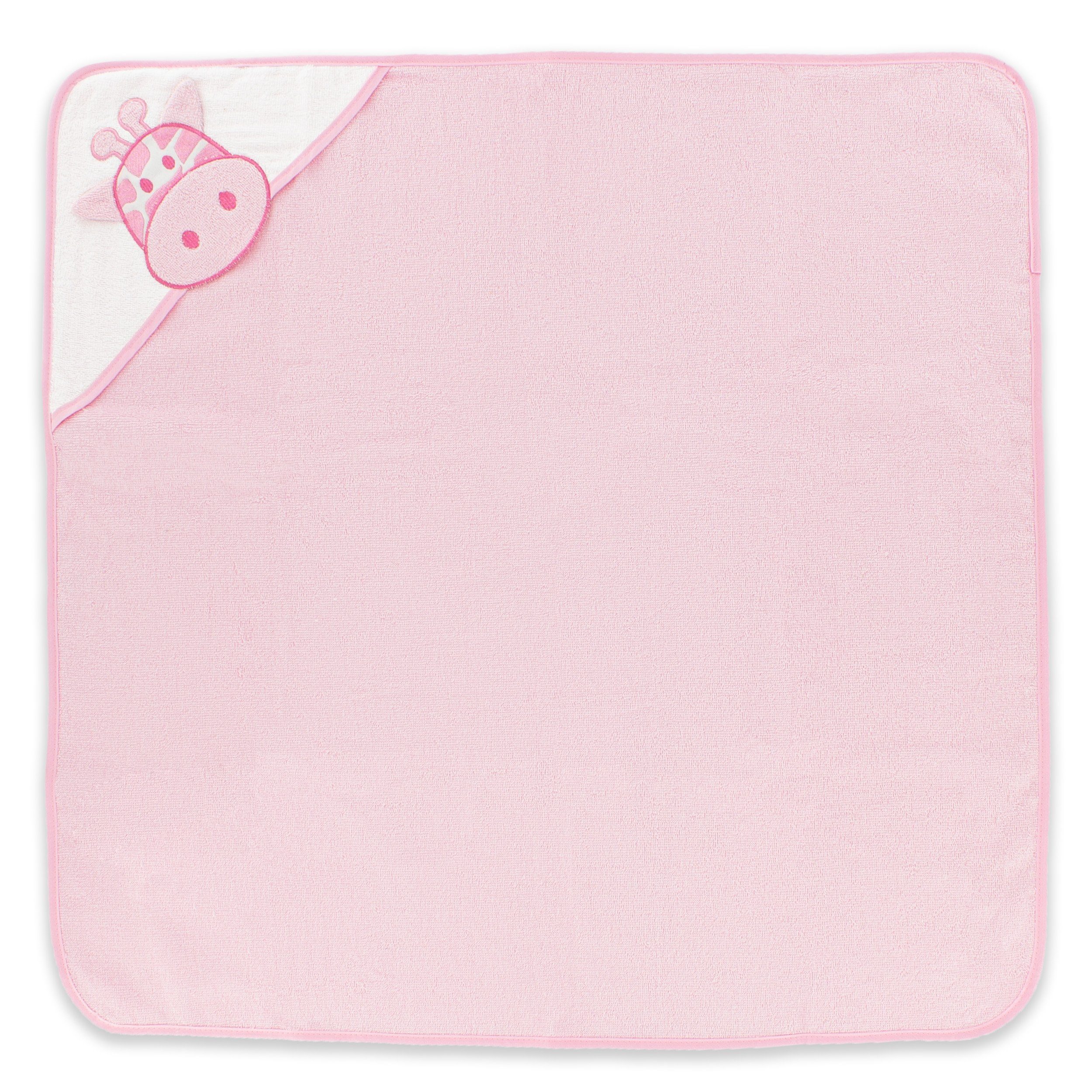 rosa Handtuch Babykajo Frottee mit (1-St), Tiermuster Kapuzenhandtuch, Baby