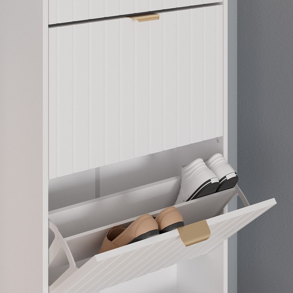 Vicco Schuhschrank Helge, Weiß, 60 x 166.7 cm 4 Fächer (1-St) günstig online kaufen
