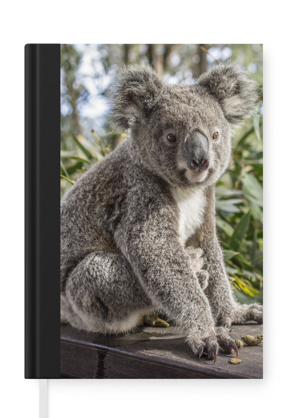 MuchoWow Notizbuch Koala - Regal - Pflanzen - Kinder - Jungen - Mädchen, Journal, Merkzettel, Tagebuch, Notizheft, A5, 98 Seiten, Haushaltsbuch