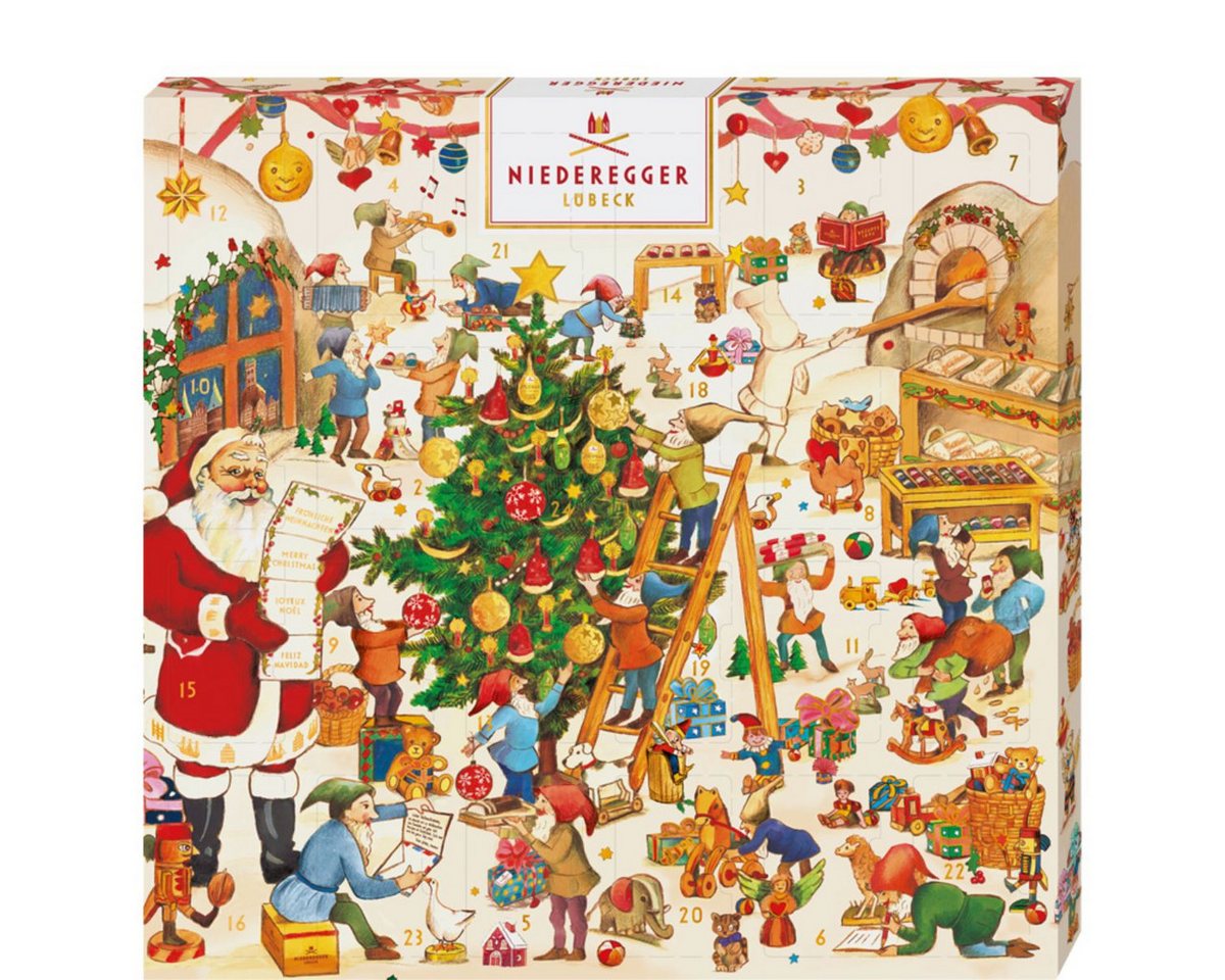 Niederegger Lebensmittel-Adventskalender Niederegger Adventskalender Mini Wichtelwerkstatt 168 g – Marzipan, 24 Kalendertürchen