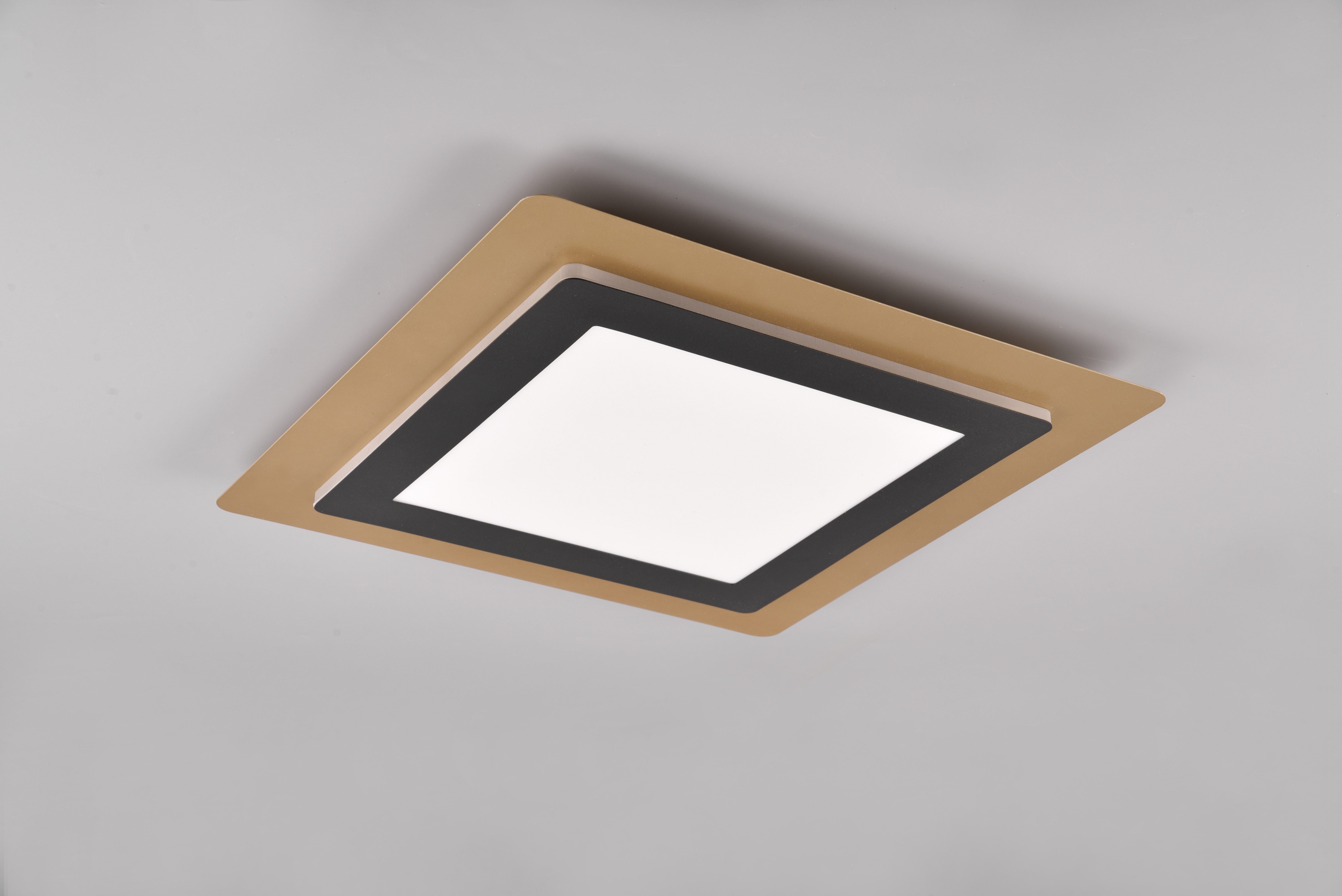 TRIO Leuchten LED Deckenleuchte MORGAN, quadratische Deckenlampe 45x45cm, dimmbar, CCT, Memoryfunktion, Nachtlichtfunktion, LED fest integriert, warmweiß - kaltweiß, Nachtlicht, Timer, 46W 6000 Lumen, 2700-6500 Kelvin, mit Fernbedienung