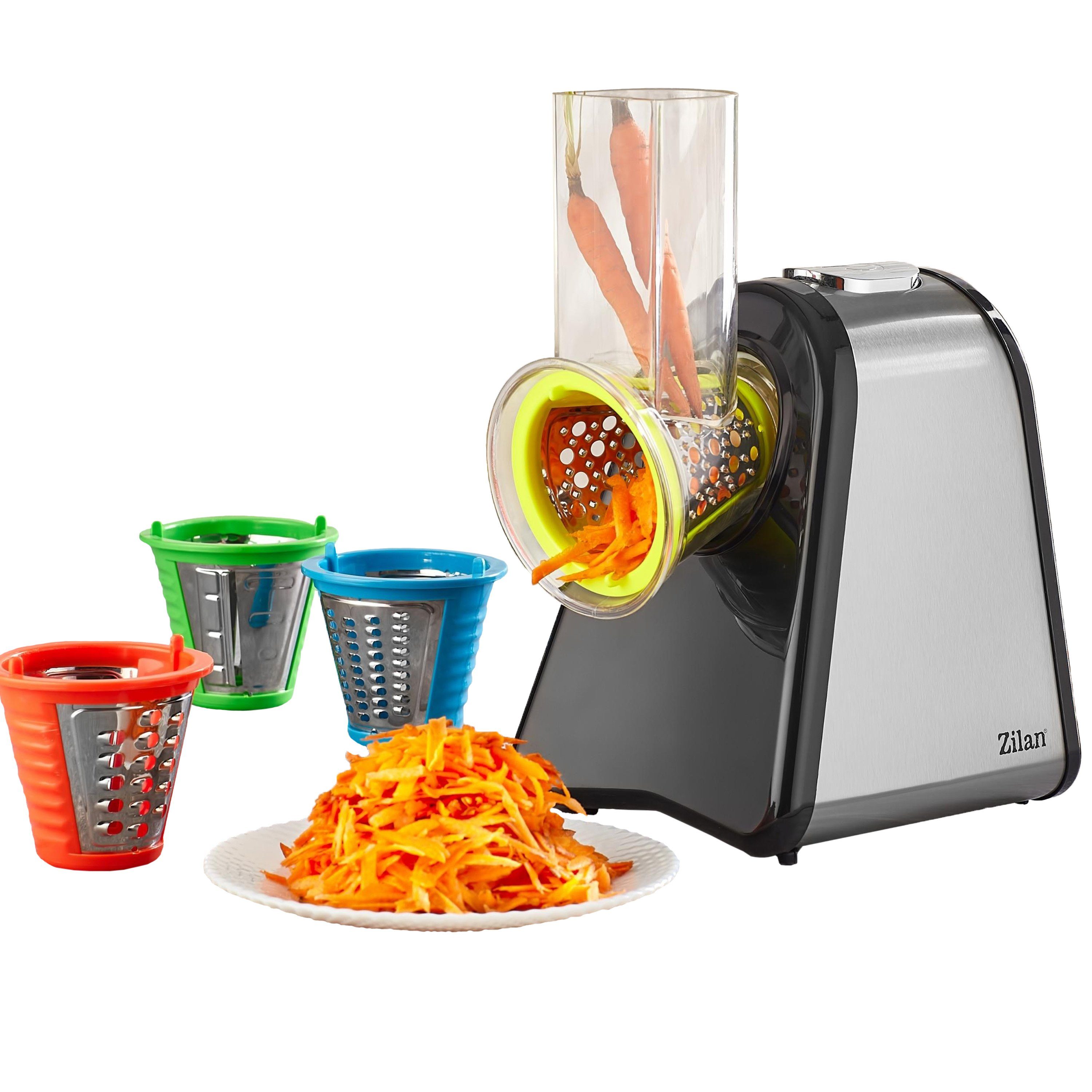 Zilan Zerkleinerer ZLN-0498, 200 W, 4 verschiedene Aufsätze, Raspeltrommel aus Edelstahl