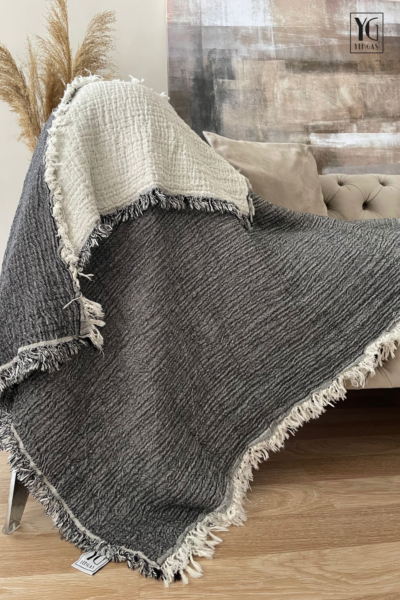 YENGAS Tagesdecke Musselin, 100% Baumwolle, 180 günstig online kaufen