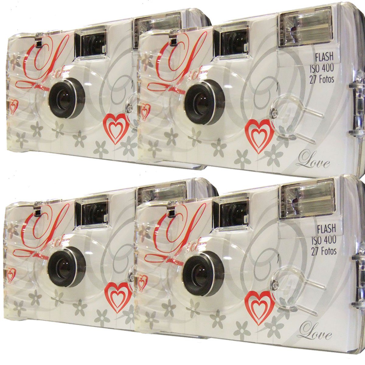 TopShot 4x Sonderposten Einwegkamera Love 4er Pack MHD 03.2026 Einwegkamera