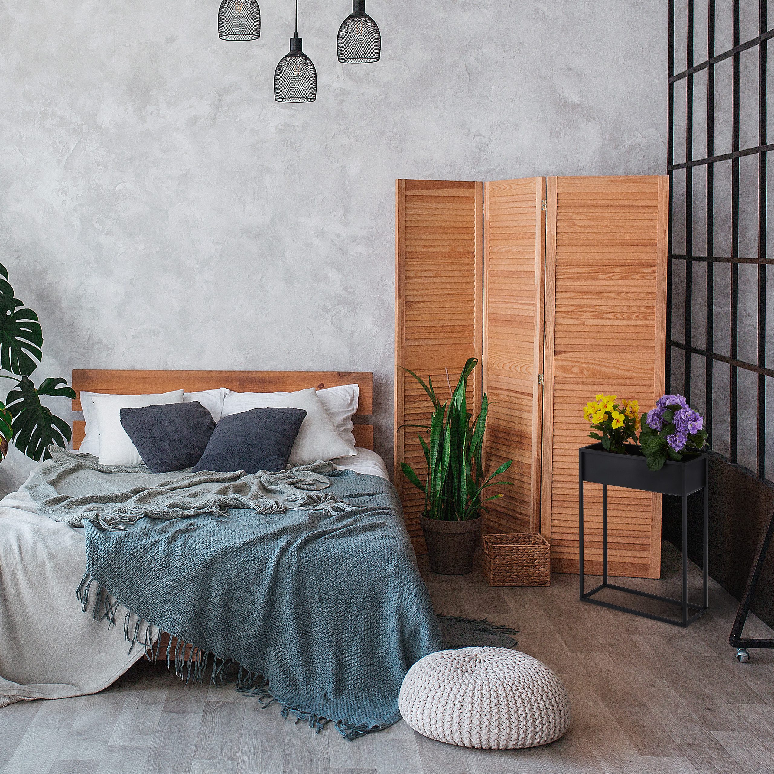relaxdays Blumenständer Metall Blumenständer in Schwarz günstig online kaufen