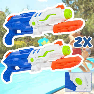 Clanmacy Wasserpistole 2x Wasserpistole Gewehr Spielzeug Wasserspritzpistole Wasserspielzeug