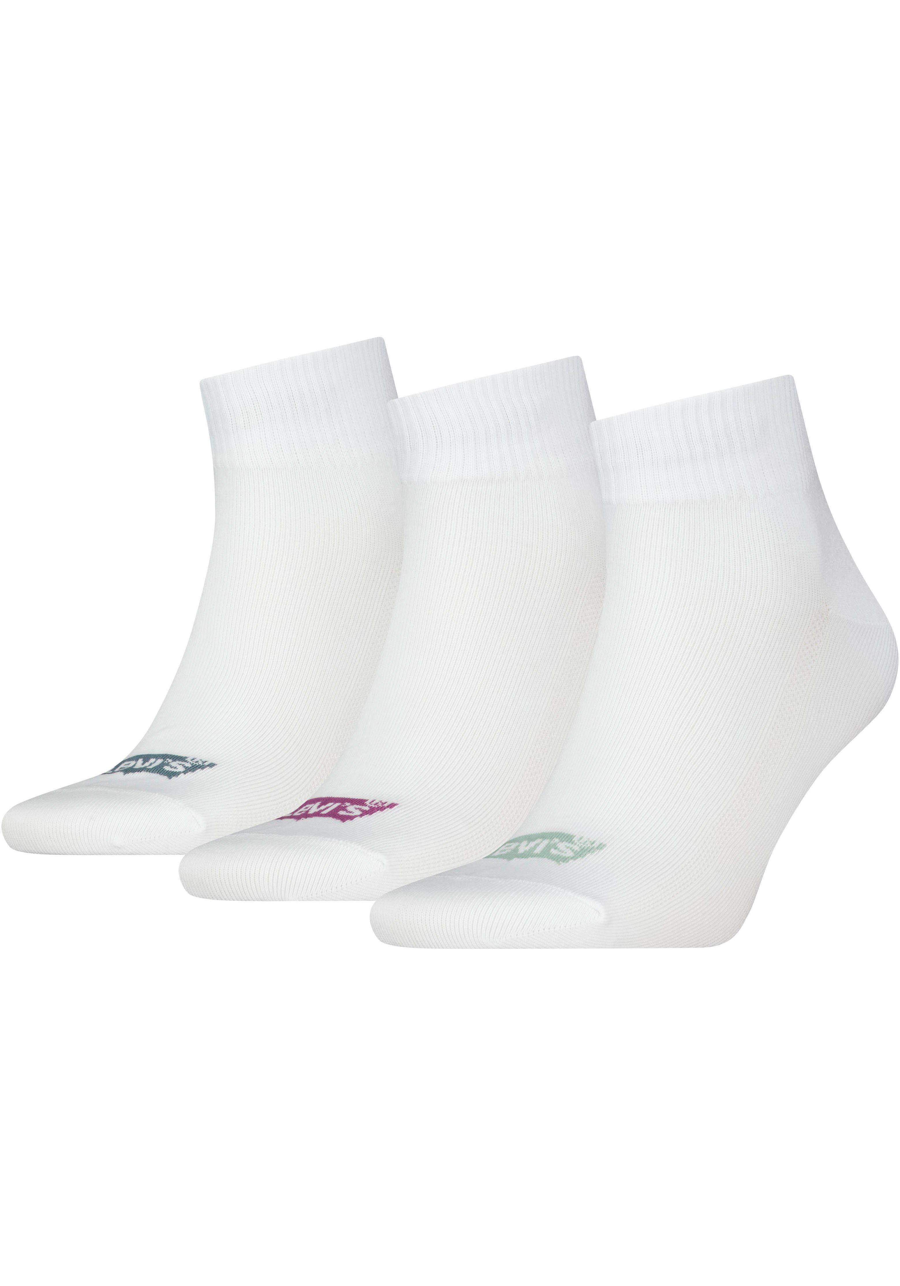 Levi's® Kurzsocken Unisex LEVIS MID CUT BATWING LOGO RECYCLED COTTON (Packung, 3-Paar) Short-Socks