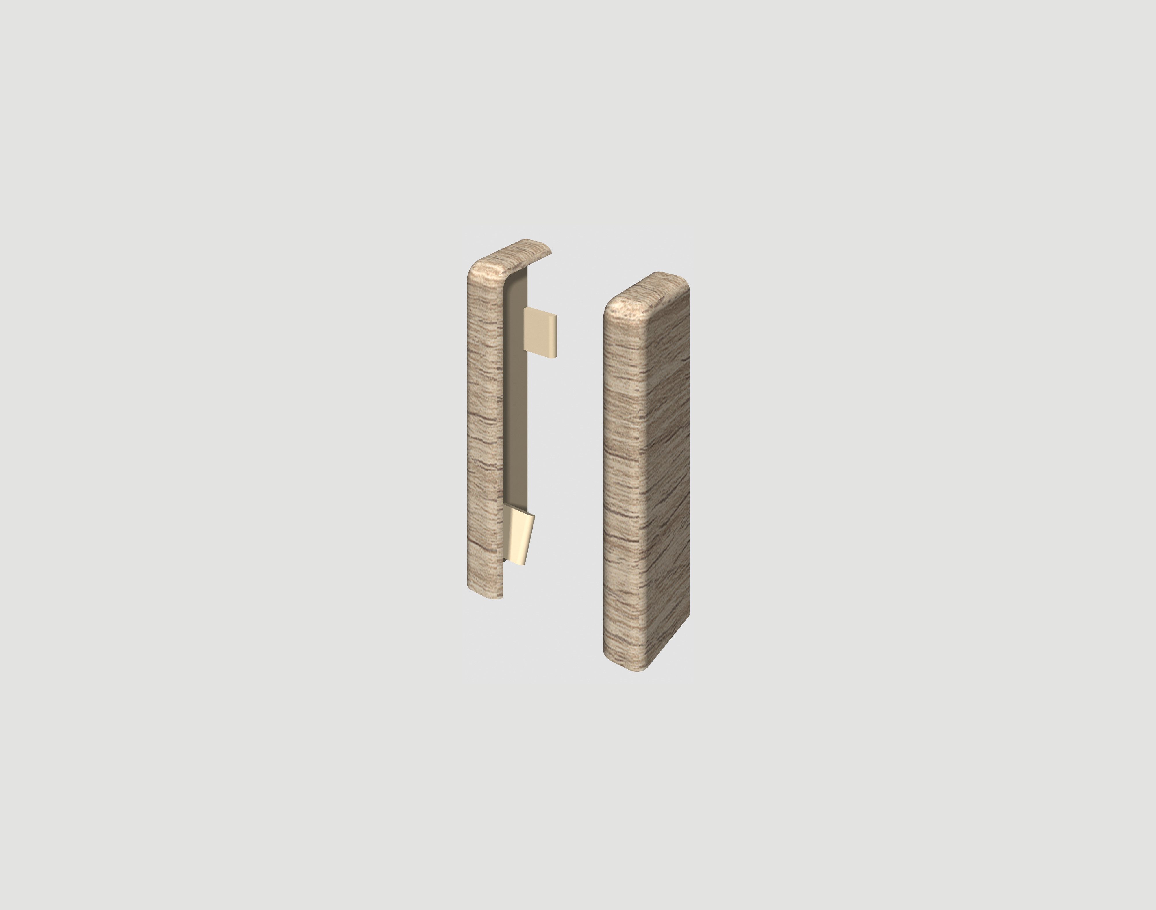 EGGER Sockelleisten-Endstücke Eiche honig, L: 2.2 cm, H: 5.9 cm, 2-St., neues kubisches Profil; 2 Stück