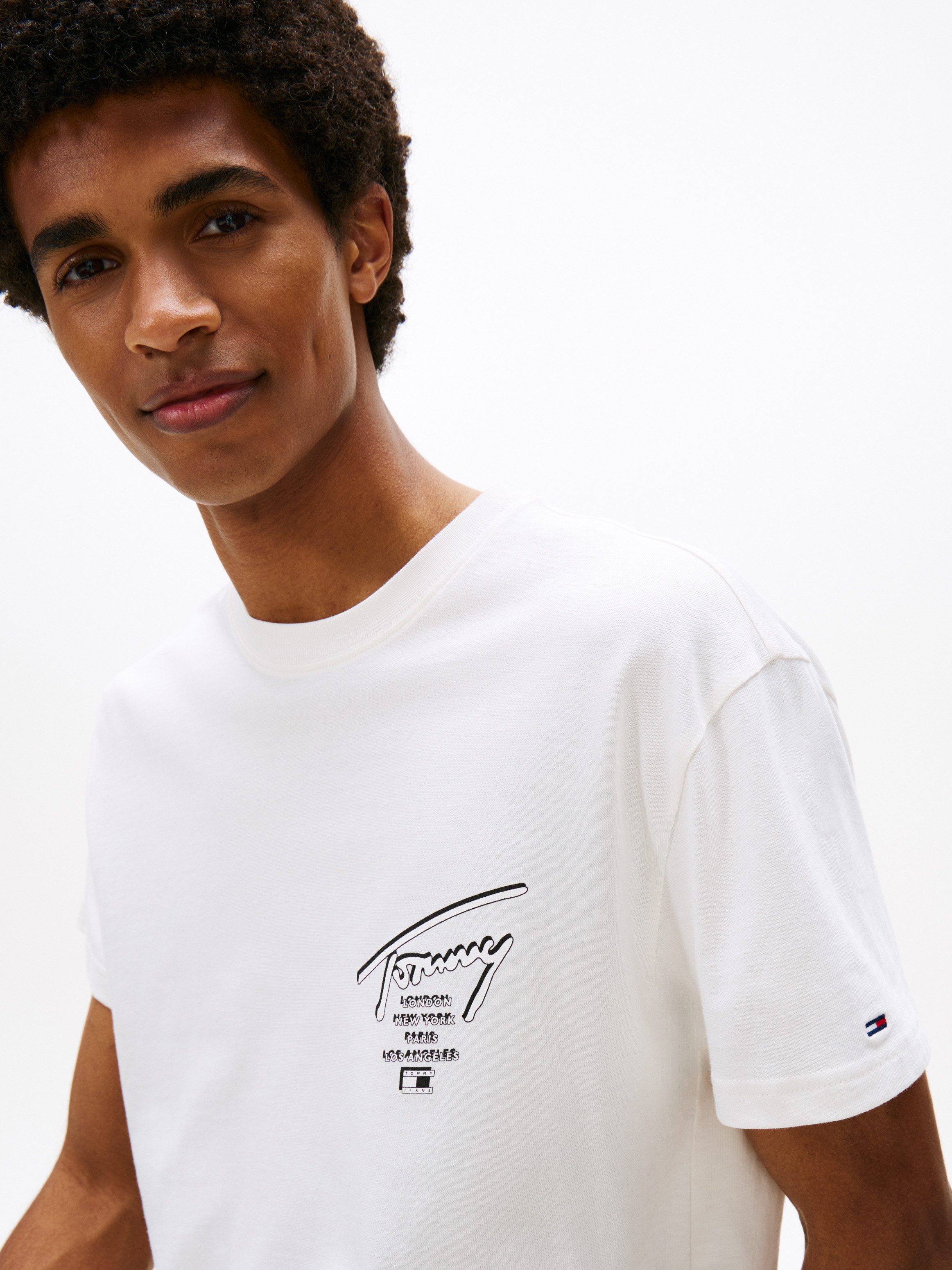 Tommy Jeans T-Shirt TJM SIGN CITY TEE EXT Rundhals, regular fit, großer Rüc günstig online kaufen