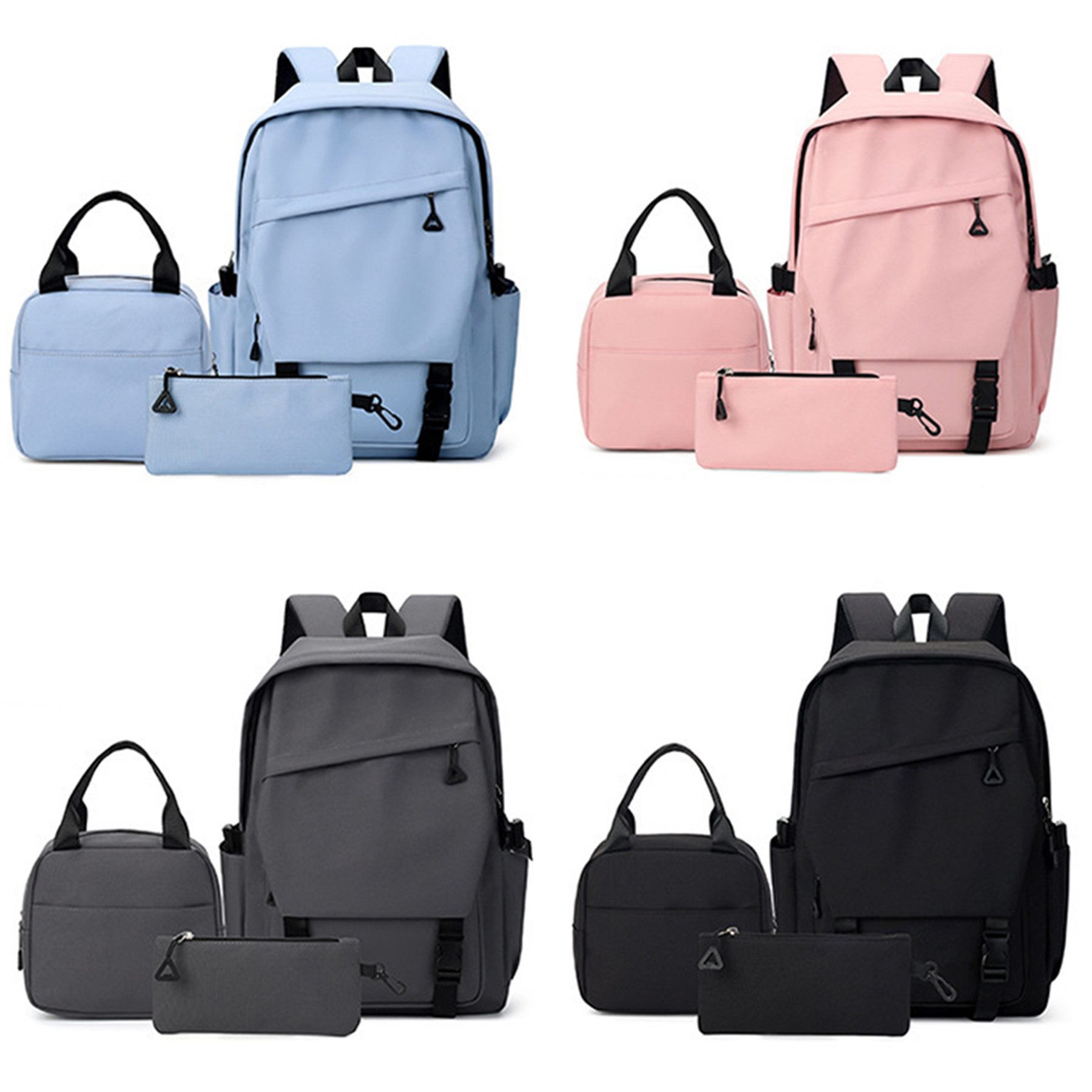 Mutig Schulrucksack Schulrucksack Jungen Mädchen Teenager 3-teiliges Set (Leichte Schultasche Casual Daypack, College Laptop-Rucksack, 3-tlg., für Männer Frauen, für Sports High School Backpack), mit Lunch Bag und Federmäppchen