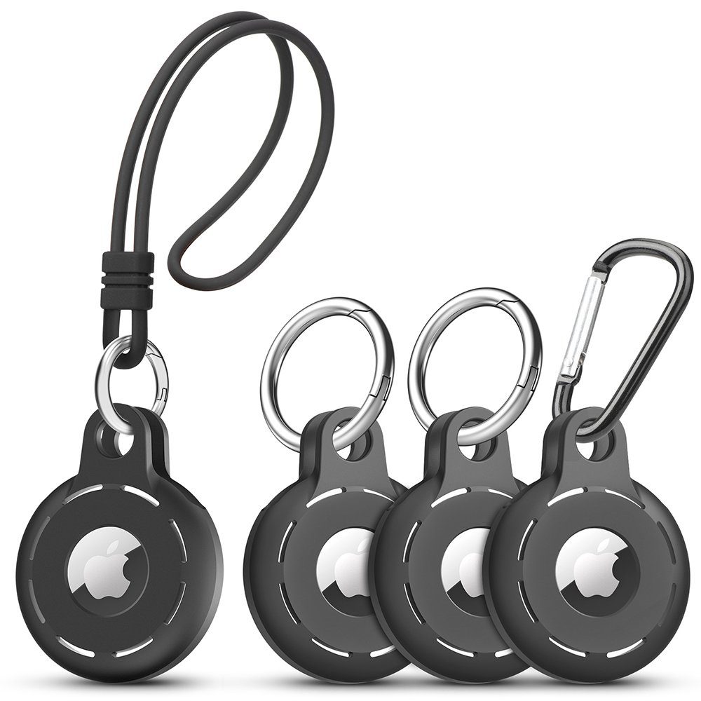 GelldG Schlüsselanhänger 4 Stück Schutzhülle für AirTags, Hülle aus Soft Silikon