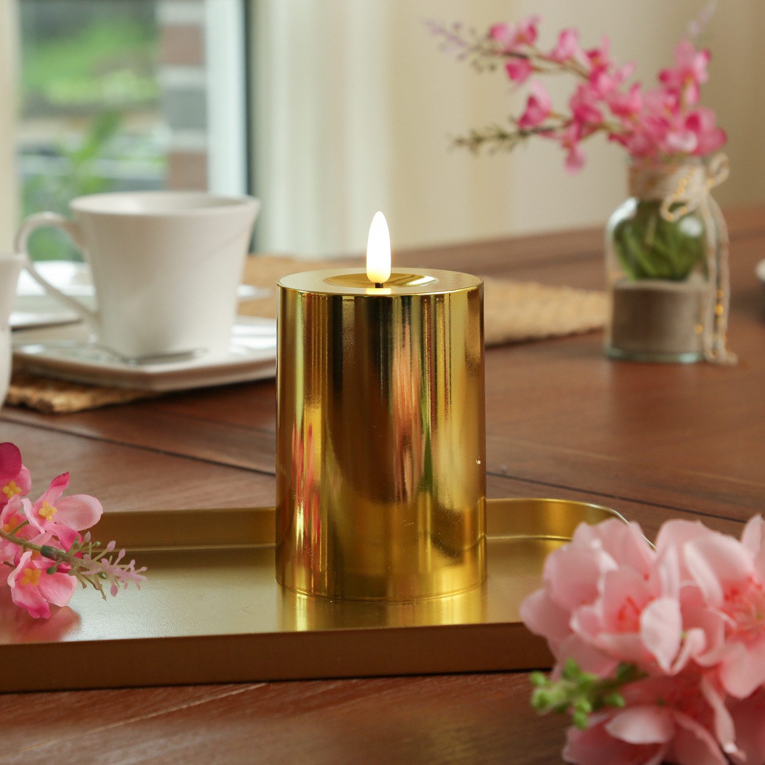 MARELIDA LED-Kerze gold glänzend festliche Kunststoff günstig online kaufen