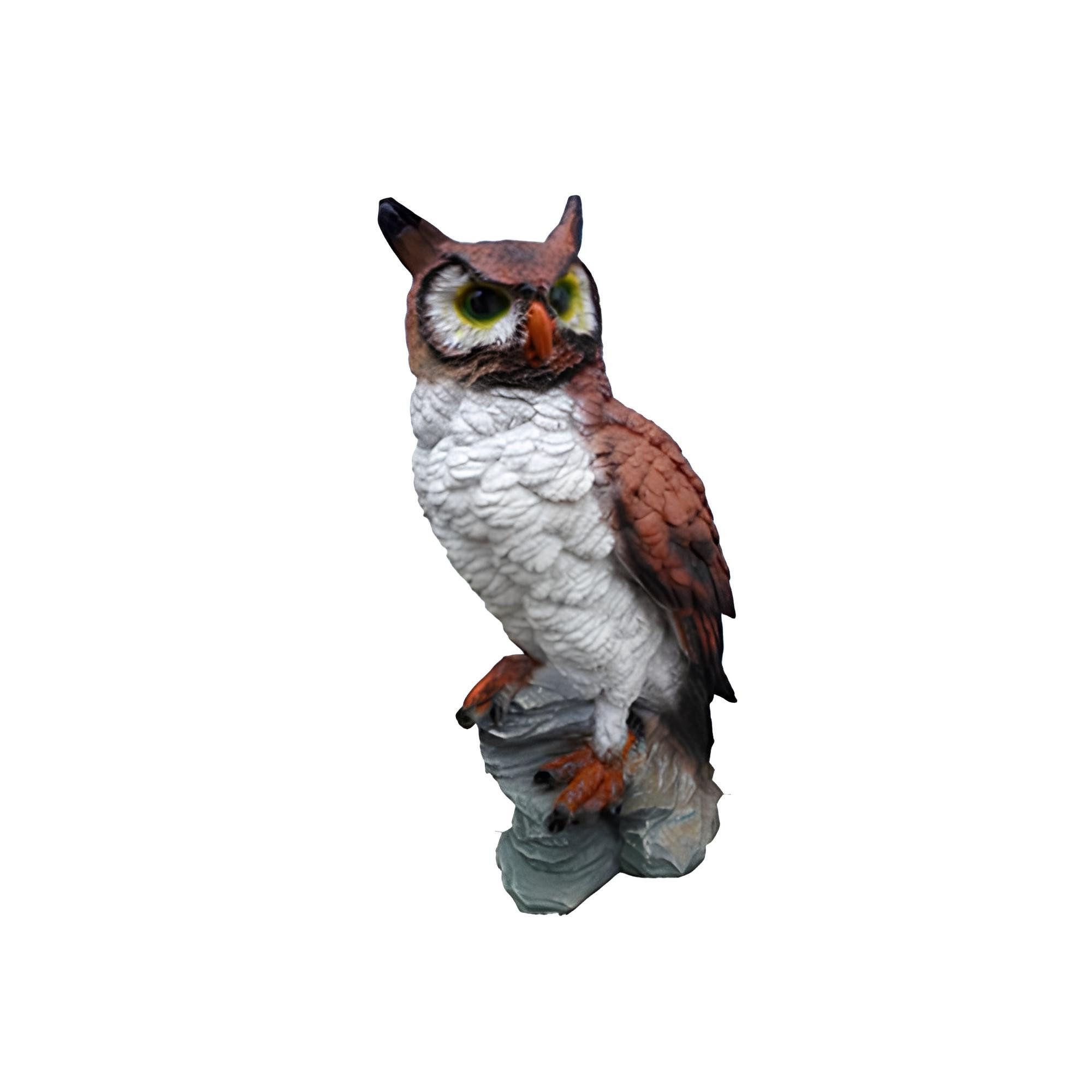 Skulptur Eulen-Vogel-Figur Gartenstatue Deko-Skulptur Garten-Dekoration